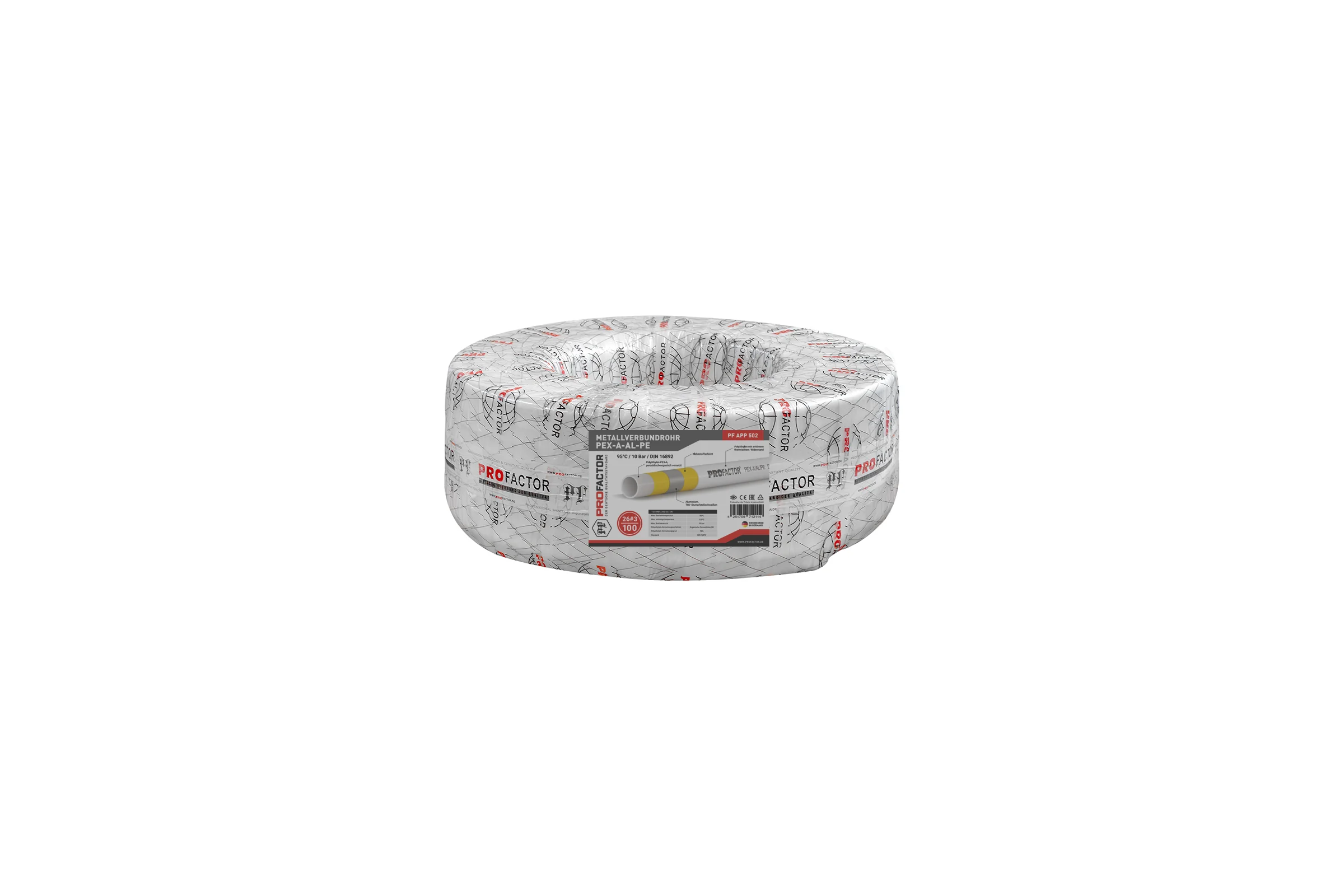 Труба металлопластиковая PROFACTOR PEX-A-AL-PE б/ш O26 х 3мм, бухта 100м PF APP 502