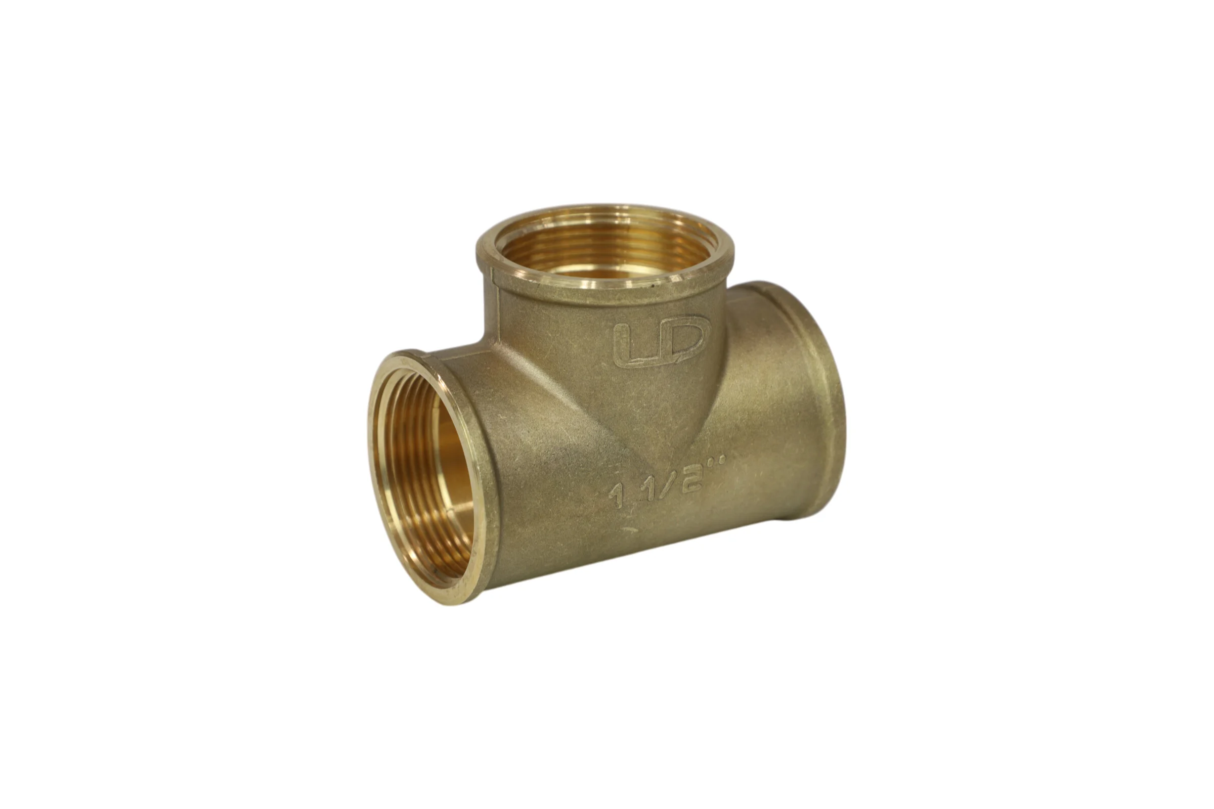 Тройник LD PRIDE DN40 (1 1/2") ВР/ВР/ВР латунь с биркой LD.65.524.40