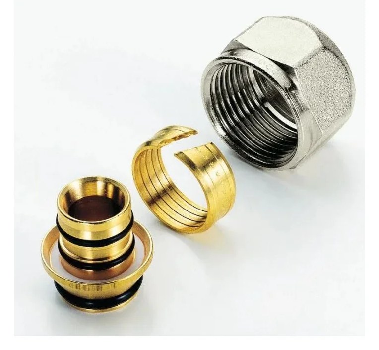 Адаптер для трубы Tiemme PEX-Al-PEX арт.1635K 1/2" x 16-2,0 хром 1440041