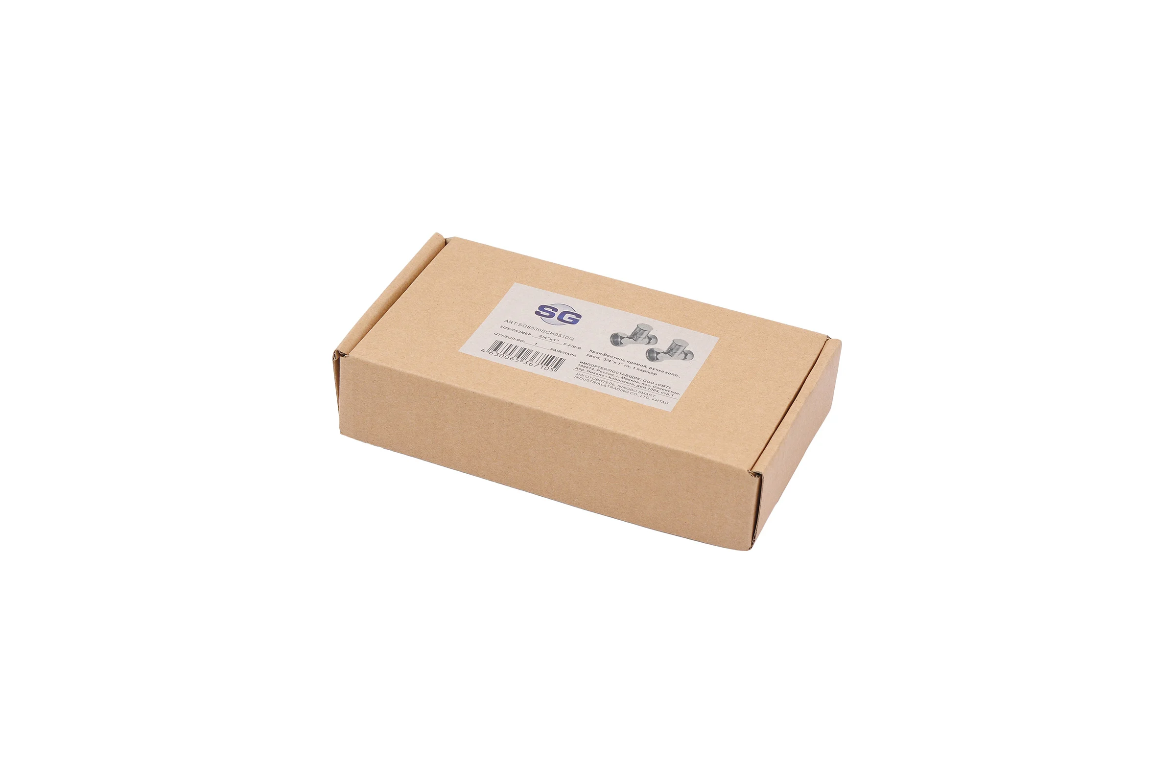 Прямой кран-вентиль SG ручка колпачок, хром, 3/4х1 г/г, 2 шт 8830SCH0510/2