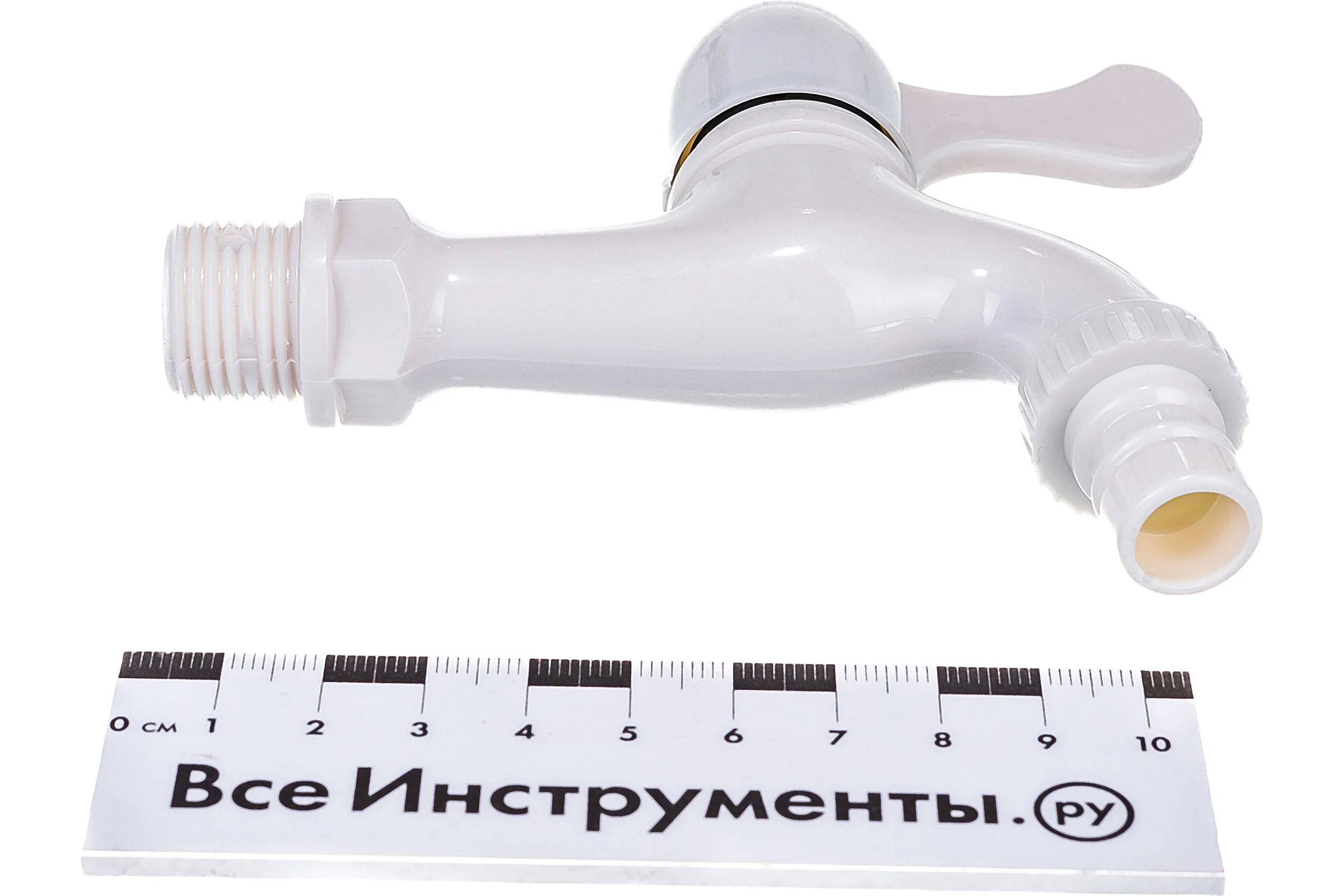 Пластиковый водоразборный кран Terma белый 66454