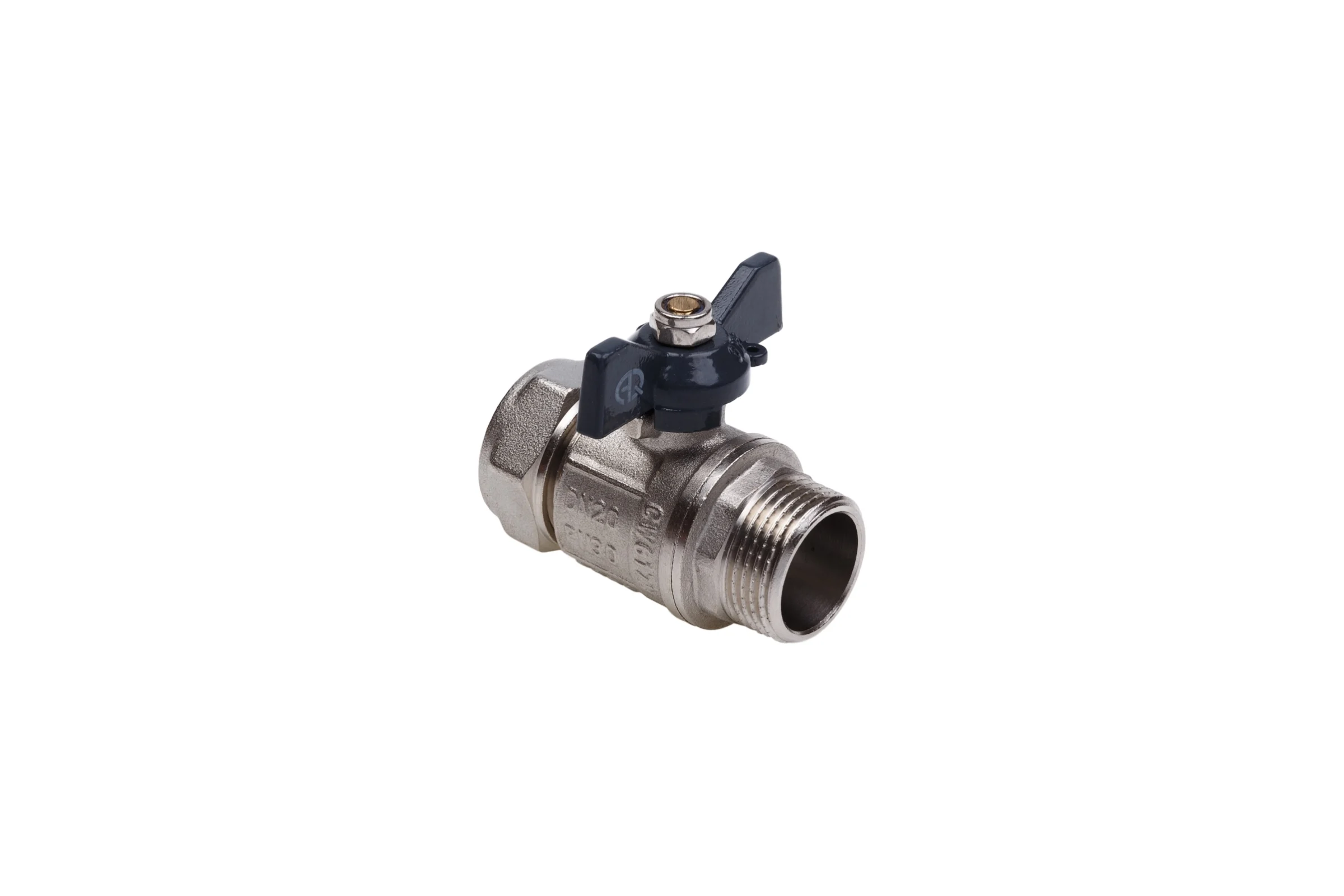Кран шаровой AQUALINK для МП труб нар 1/2 x16 B бабочка 00876
