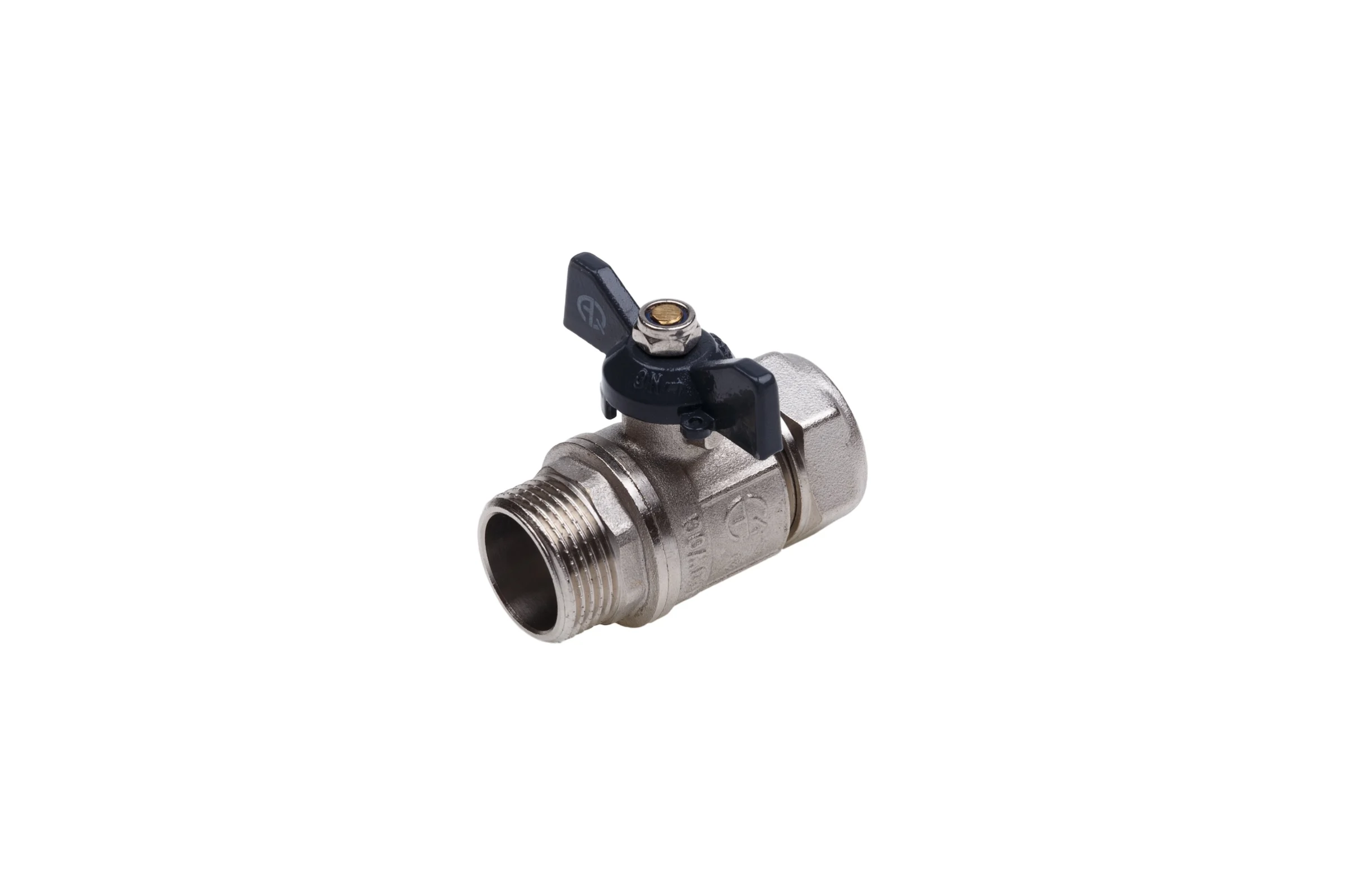 Кран шаровой AQUALINK для МП труб нар 1/2 x16 B бабочка 00876