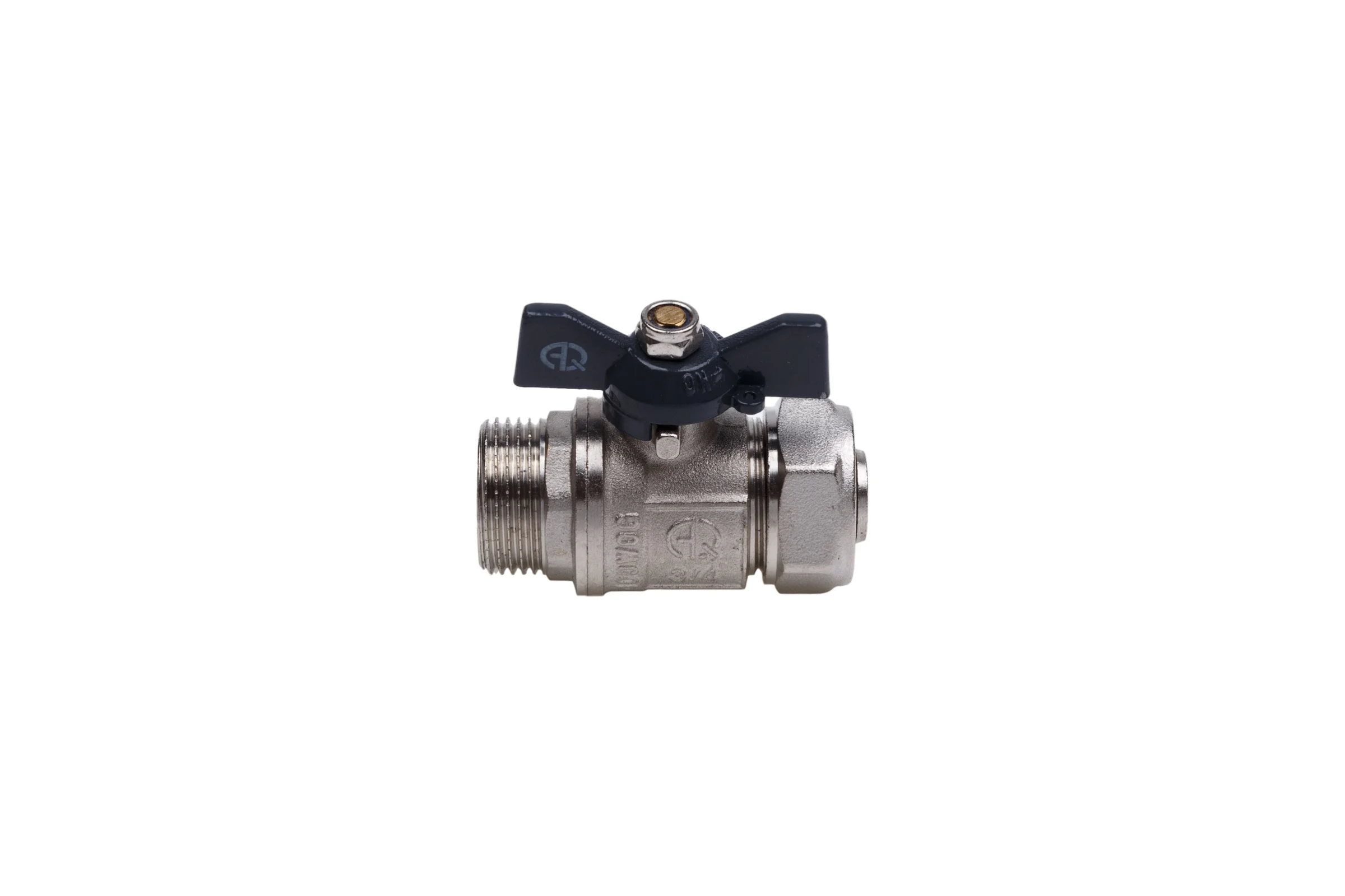 Кран шаровой AQUALINK для МП труб нар 1/2 x16 B бабочка 00876