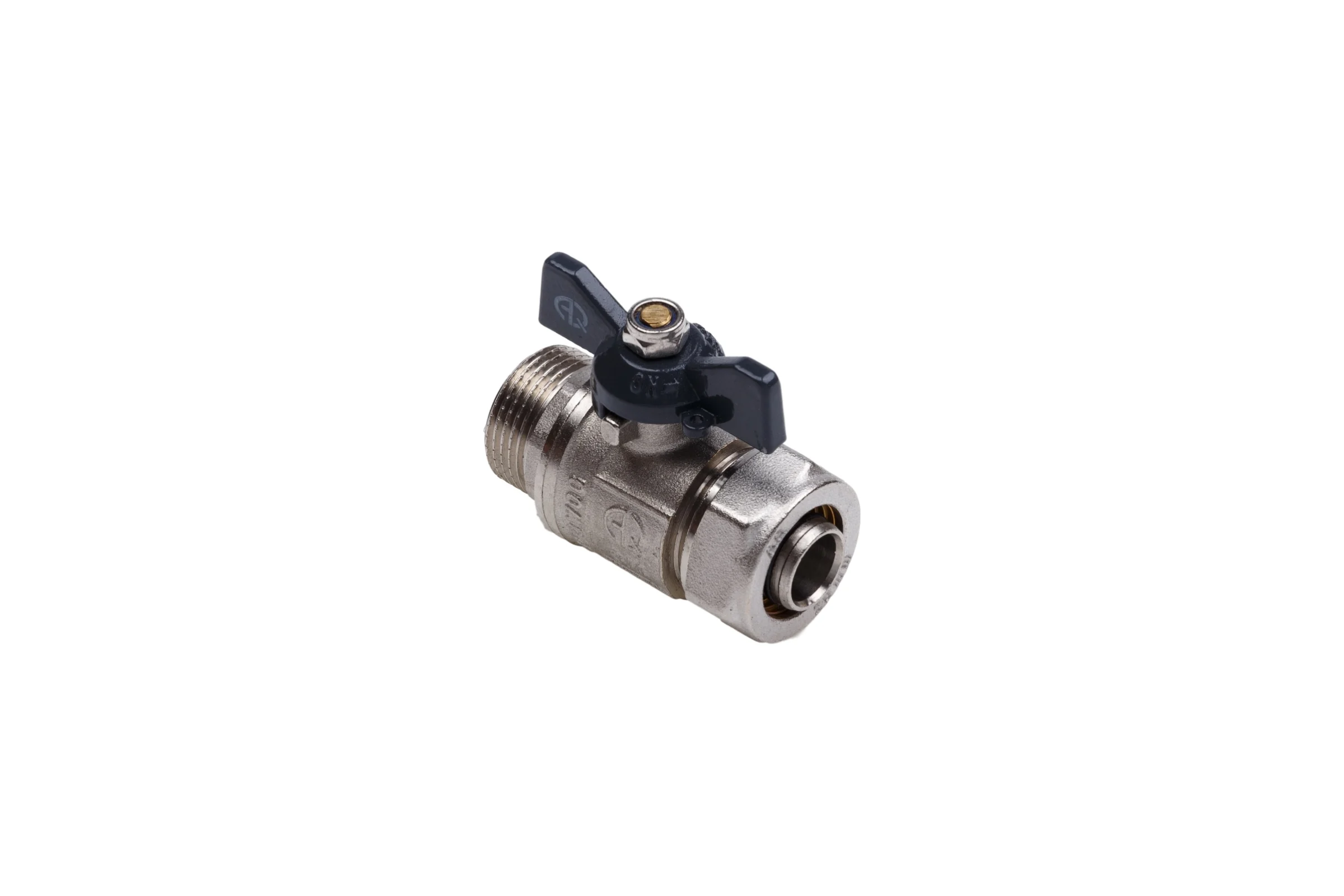 Кран шаровой AQUALINK для МП труб нар 1/2 x16 B бабочка 00876