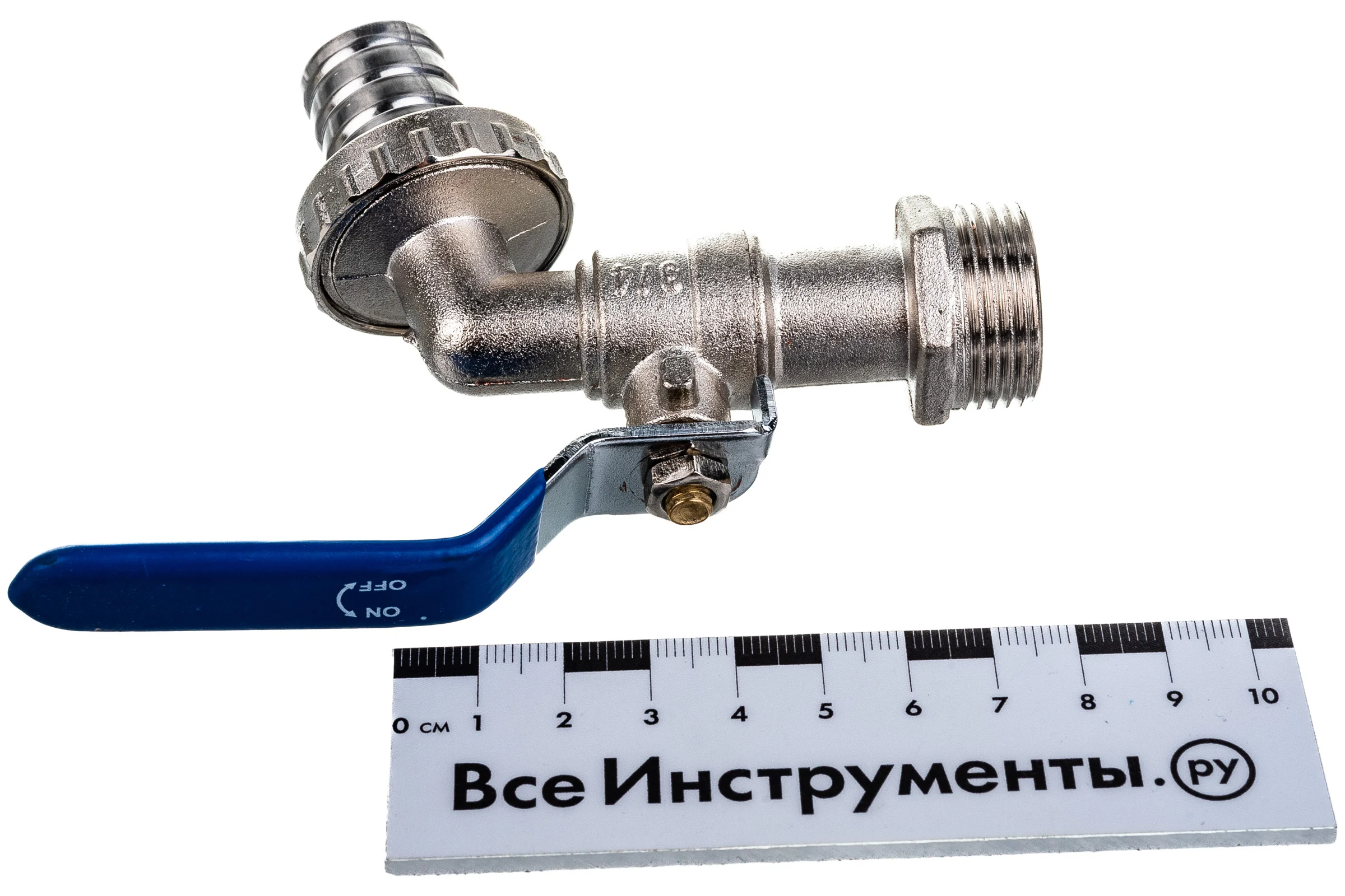 Кран шаровой водоразборный под шланг AQUALINK 3/4 Wh ручка ECO 3966 03966