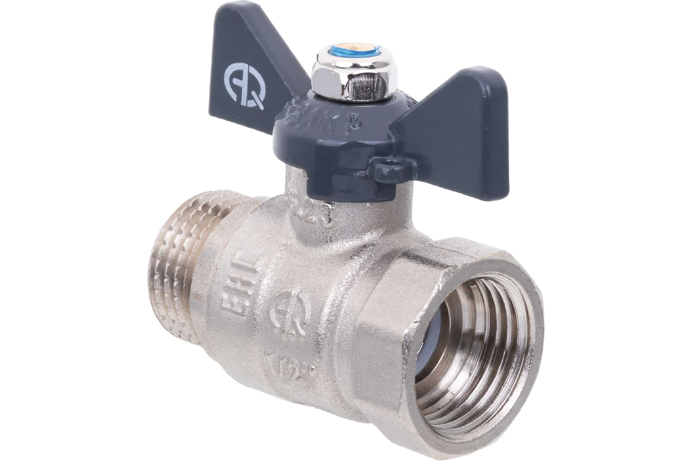Кран шаровой AQUALINK вн-нар 1/2 B бабочка 1158 01158