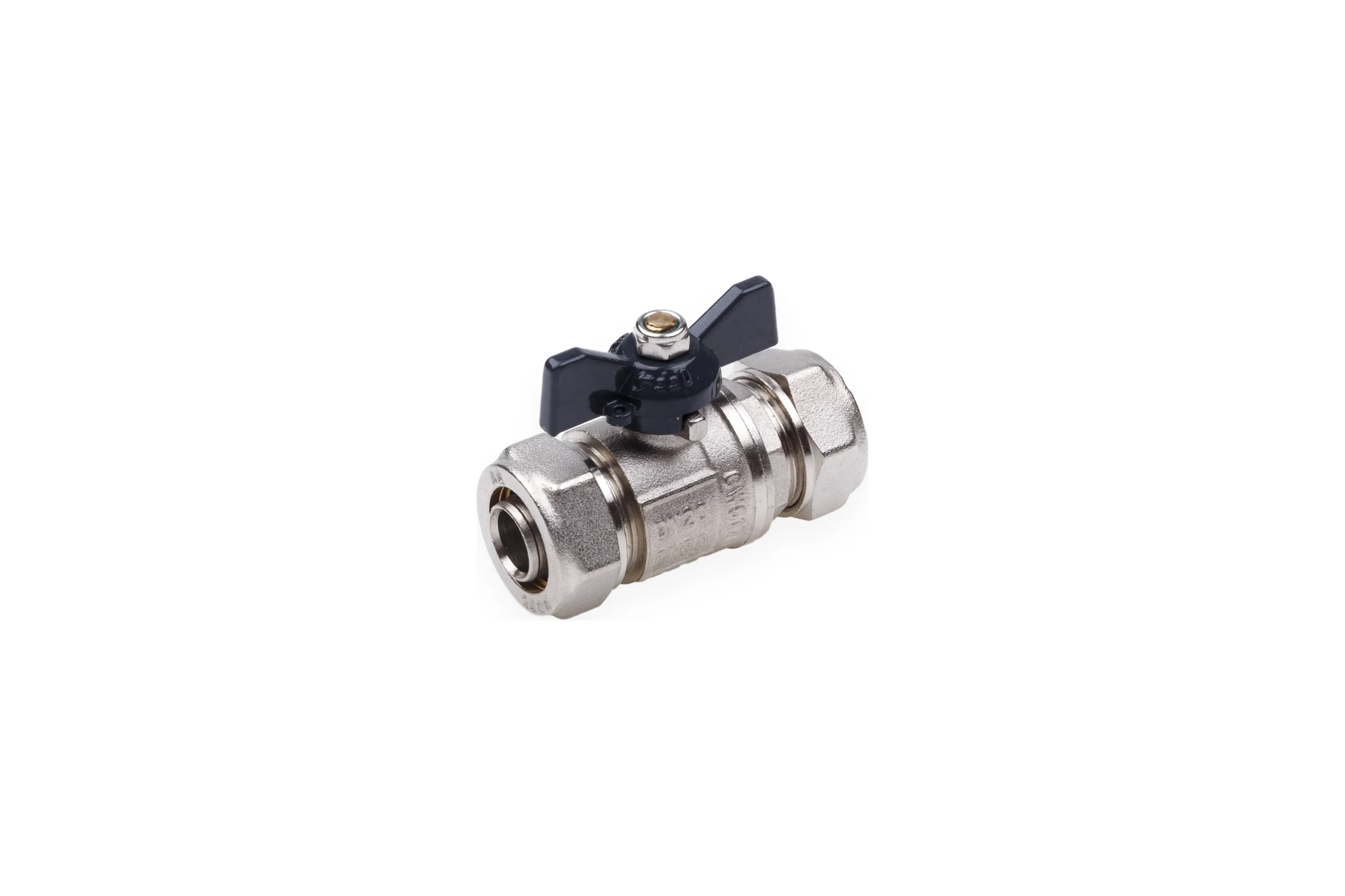 Шаровой кран AQUALINK для МП труб 16x16 B бабочка 00872