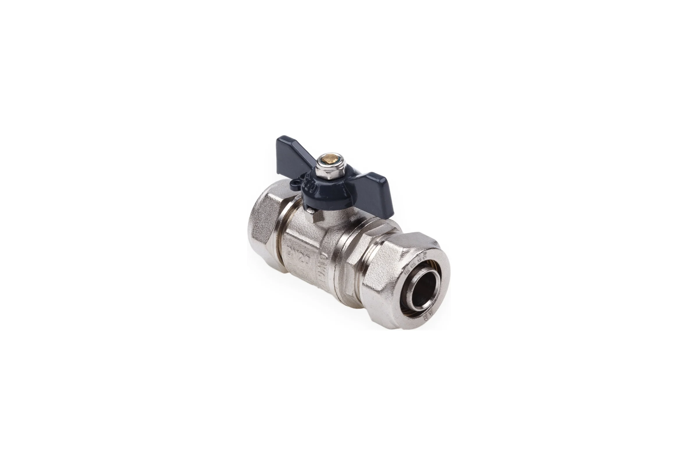 Шаровой кран AQUALINK для МП труб 16x16 B бабочка 00872