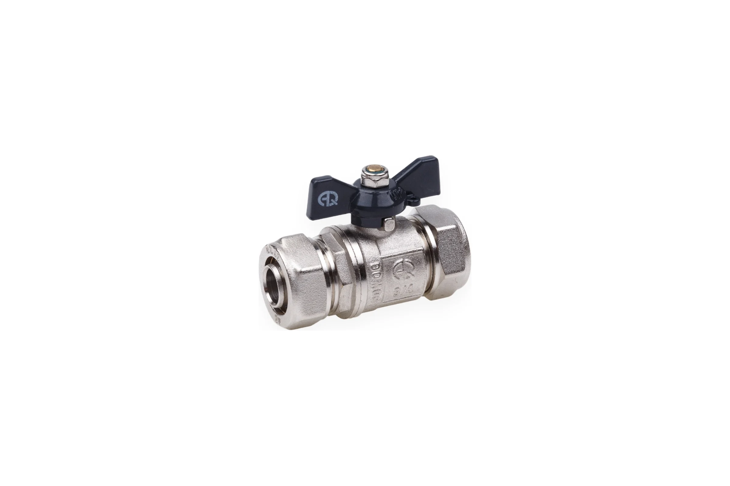 Шаровой кран AQUALINK для МП труб 16x16 B бабочка 00872