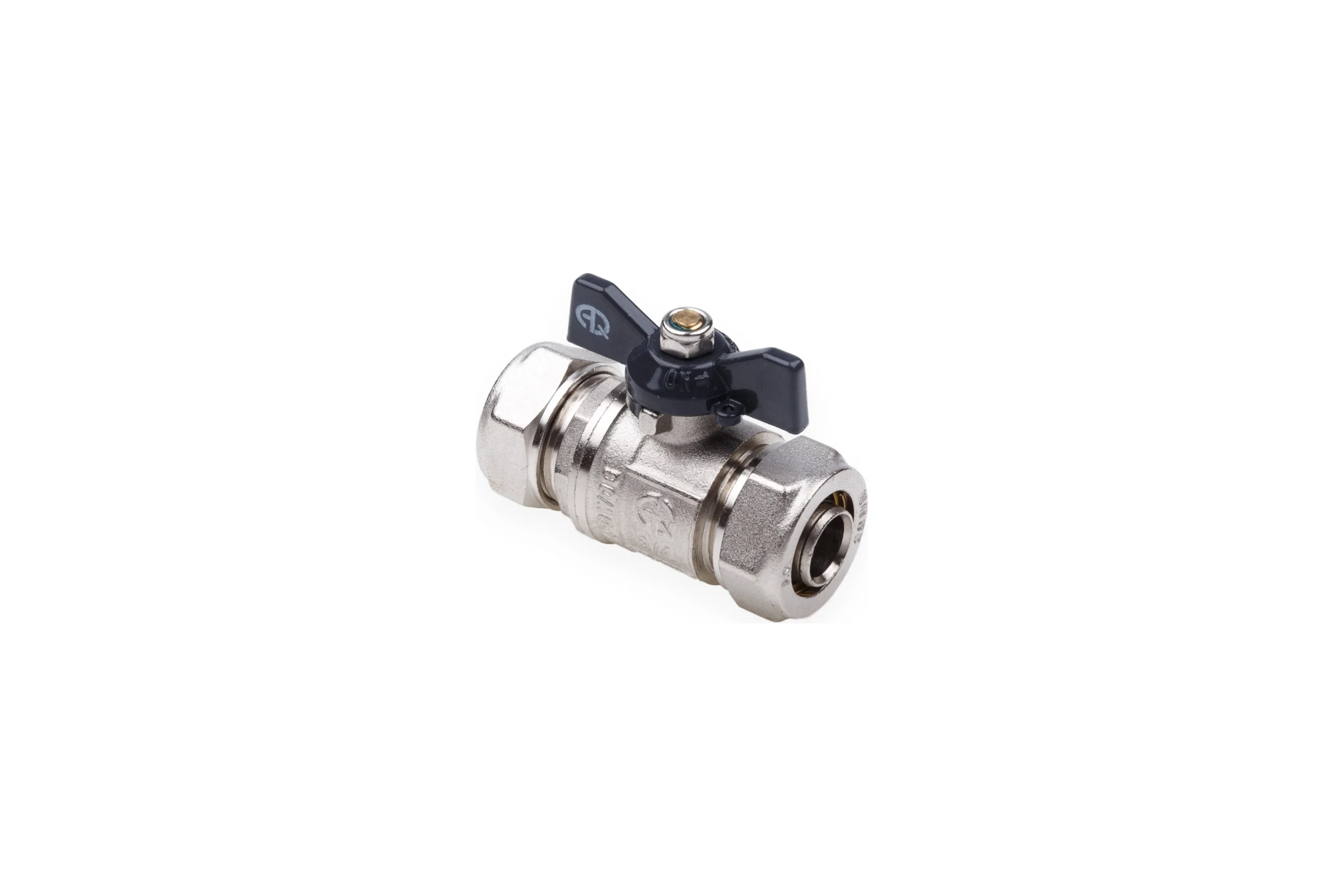 Шаровой кран AQUALINK для МП труб 16x16 B бабочка 00872