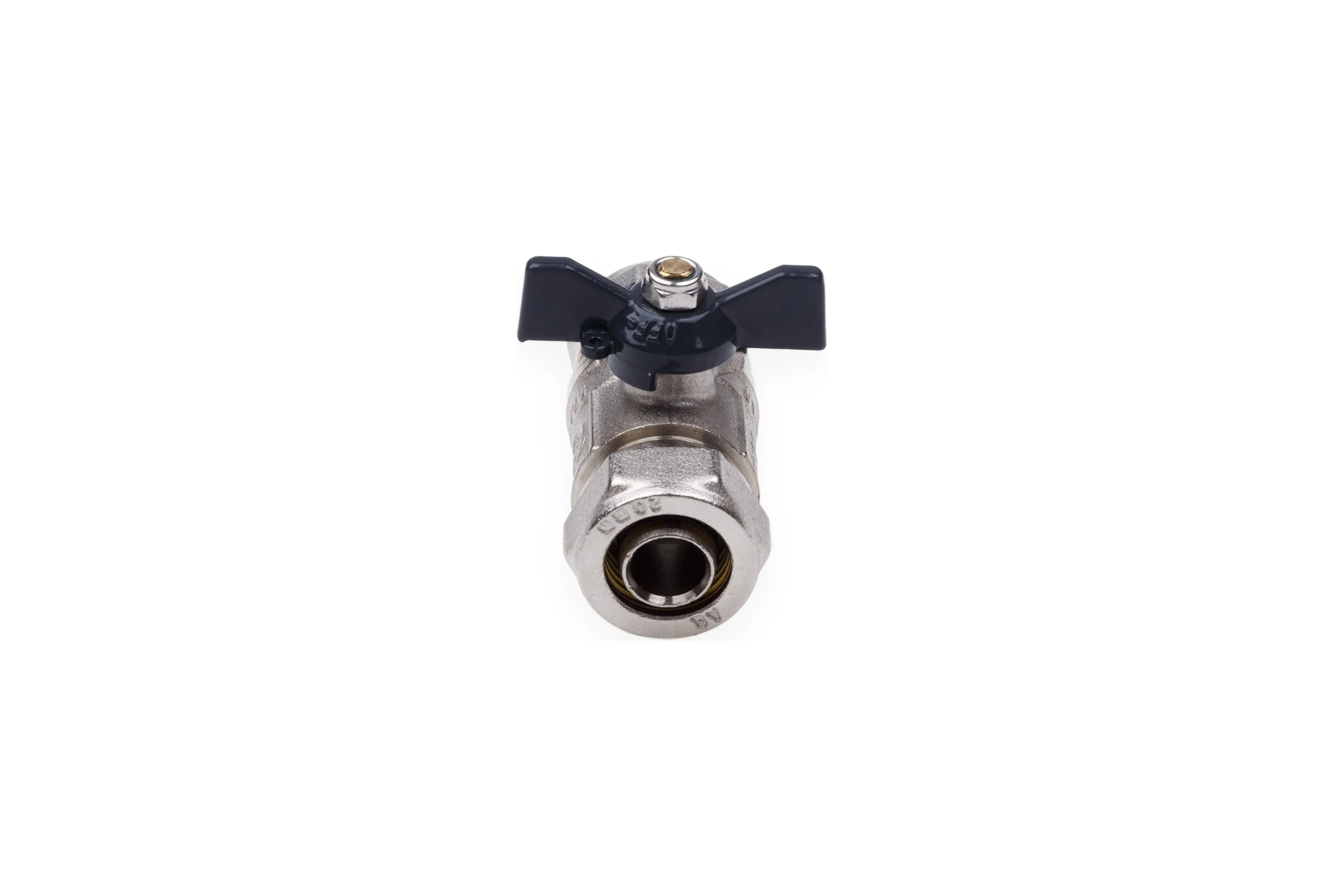 Шаровой кран AQUALINK для МП труб 16x16 B бабочка 00872