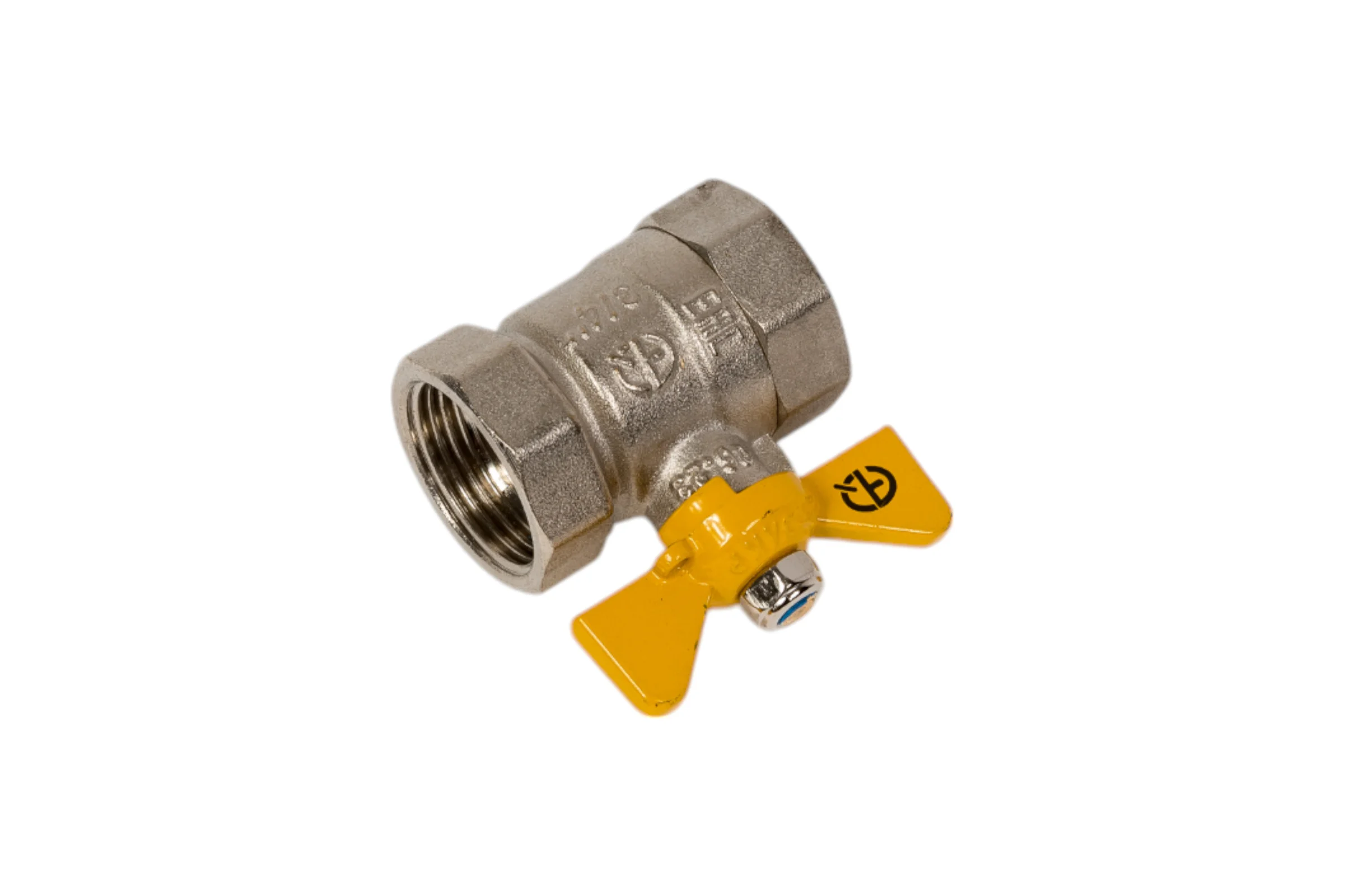 Шаровой кран для газа AQUALINK 3/4 вн-вн бабочка 7108