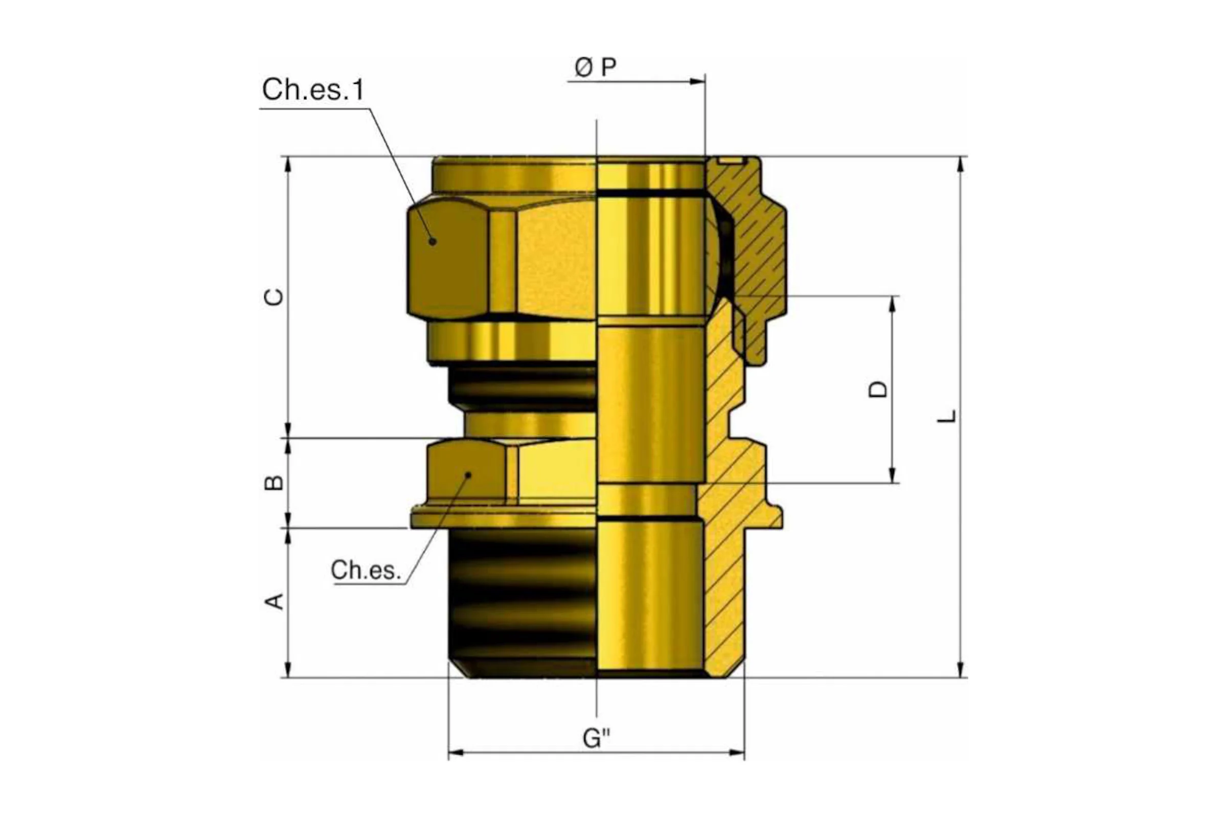 Соединитель для медных труб Tiemme обжим, 1/4"-8 1100124
