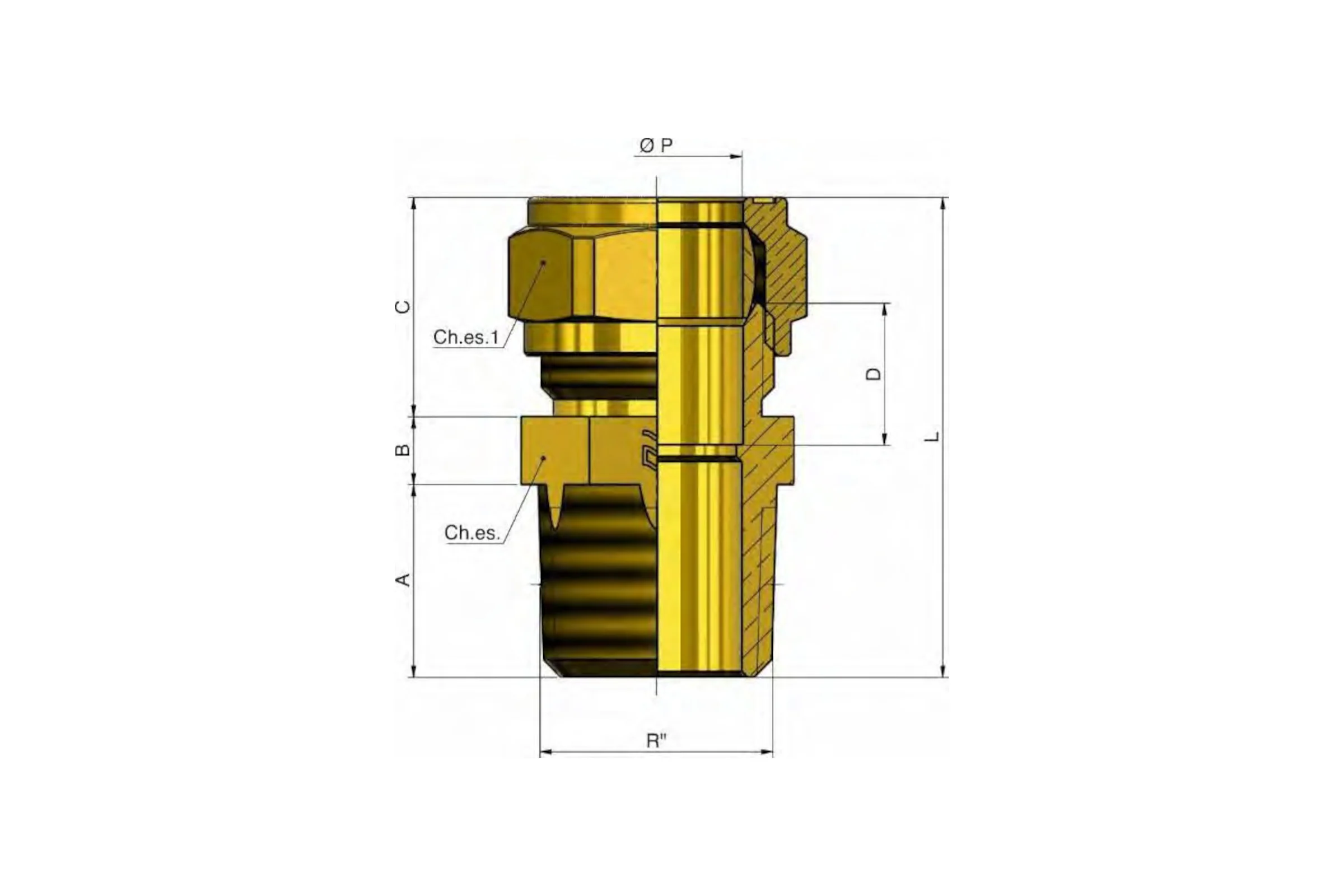 Соединитель для медных труб Tiemme обжим, 1/2"-22 1000065