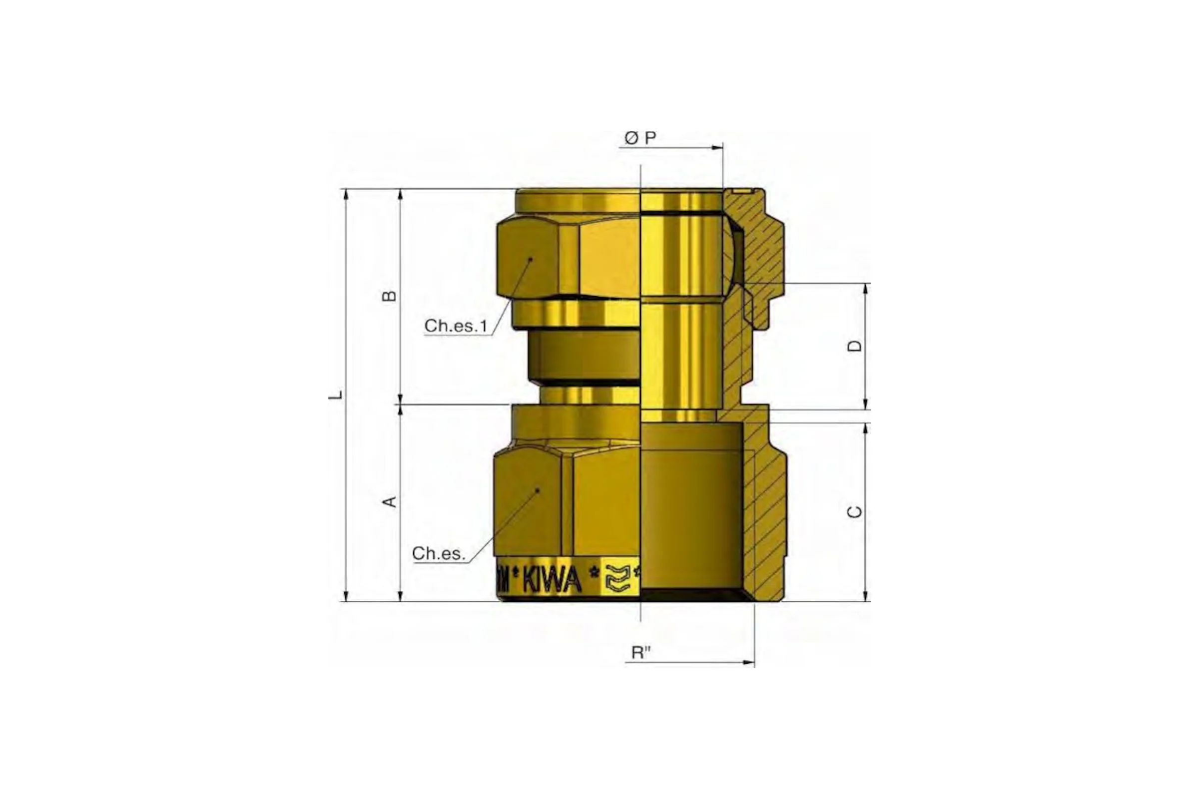 Соединитель для медных труб Tiemme обжим, 1/4"-10 1000176