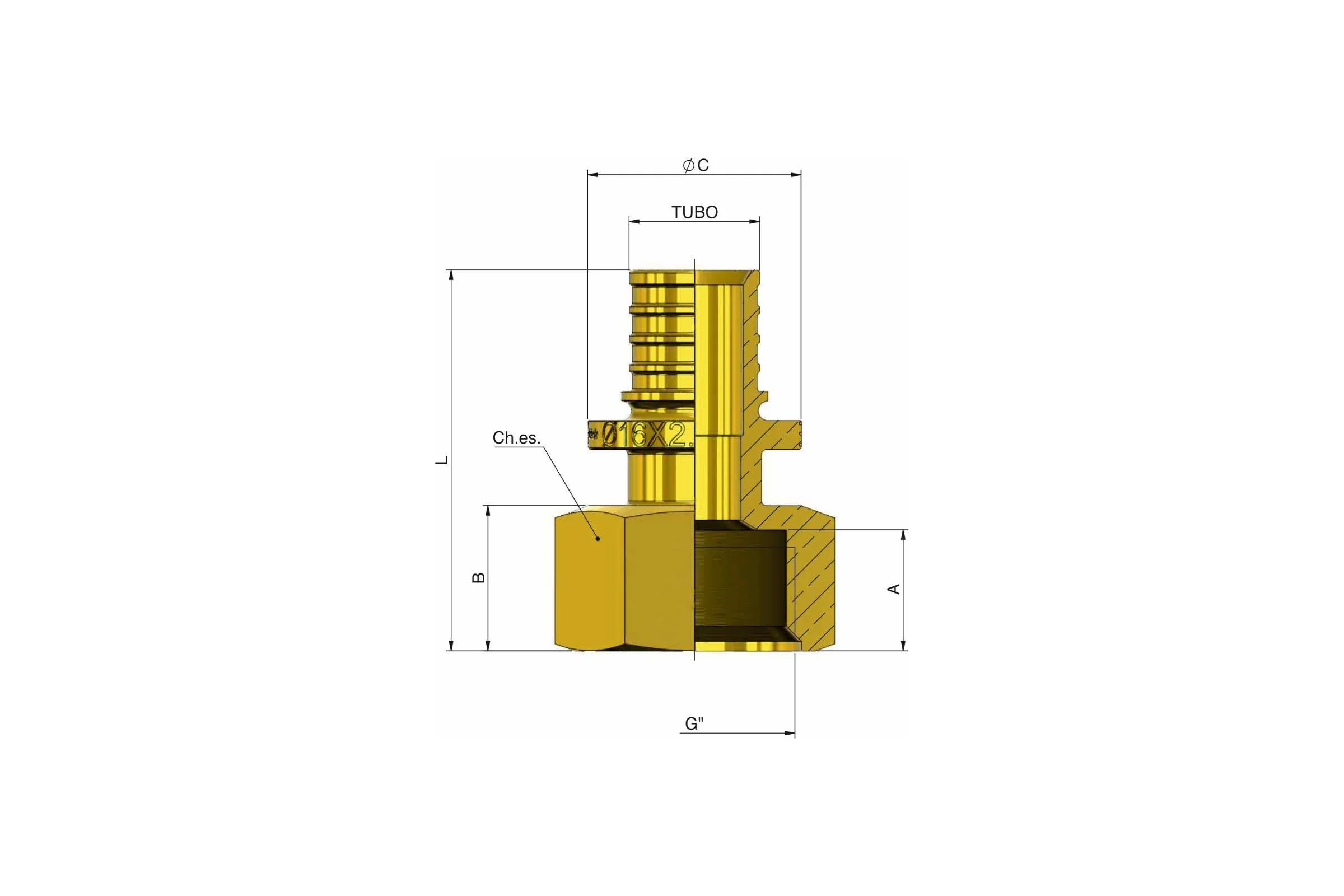 Соединитель с внутренней резьбой Tiemme ASSIALPEX 1/2" x 20-2,8 1710186