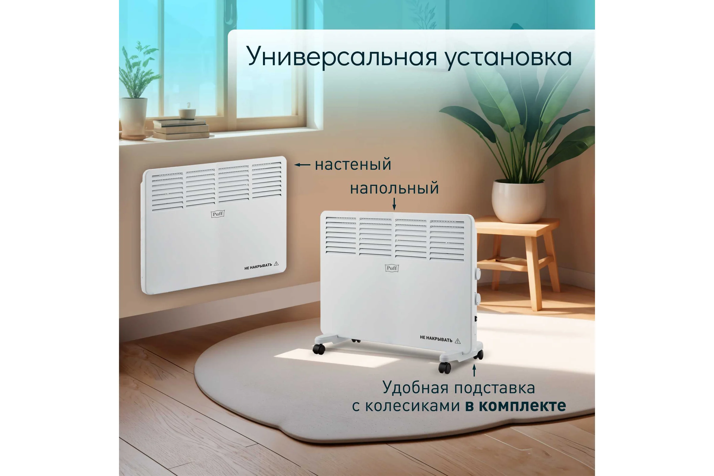 Конвектор отопительный электрический Puff ОК 1500 7500.005