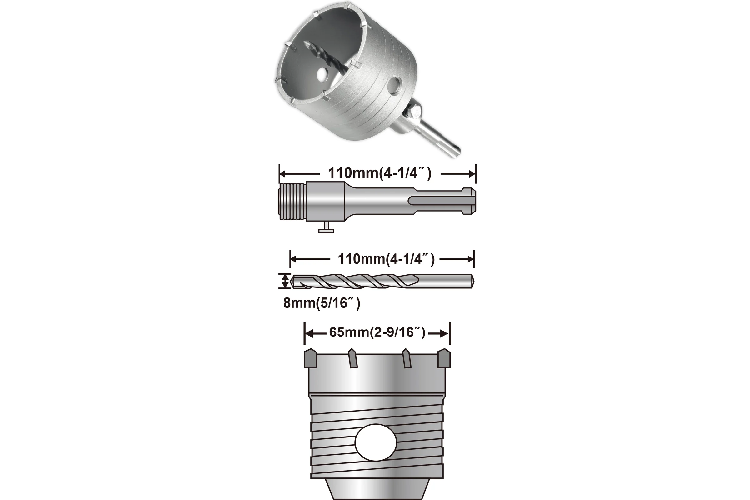 Коронка по бетону (65 мм; SDS-Plus) INGCO HCB0651