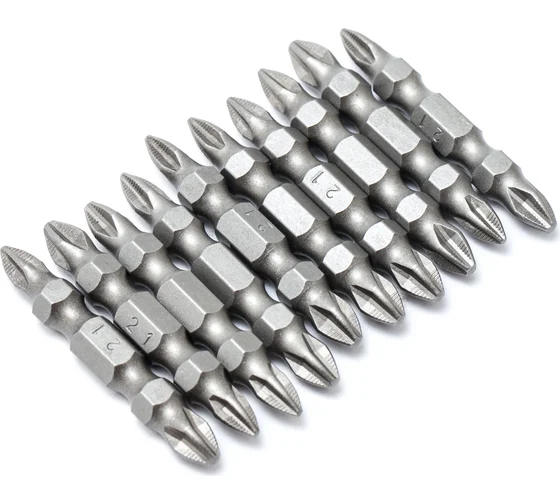 Набор бит с насечками в кейсе (10 шт; PH2-PH1; 45 мм; сталь S2) HorsAY Hard 0512-027
