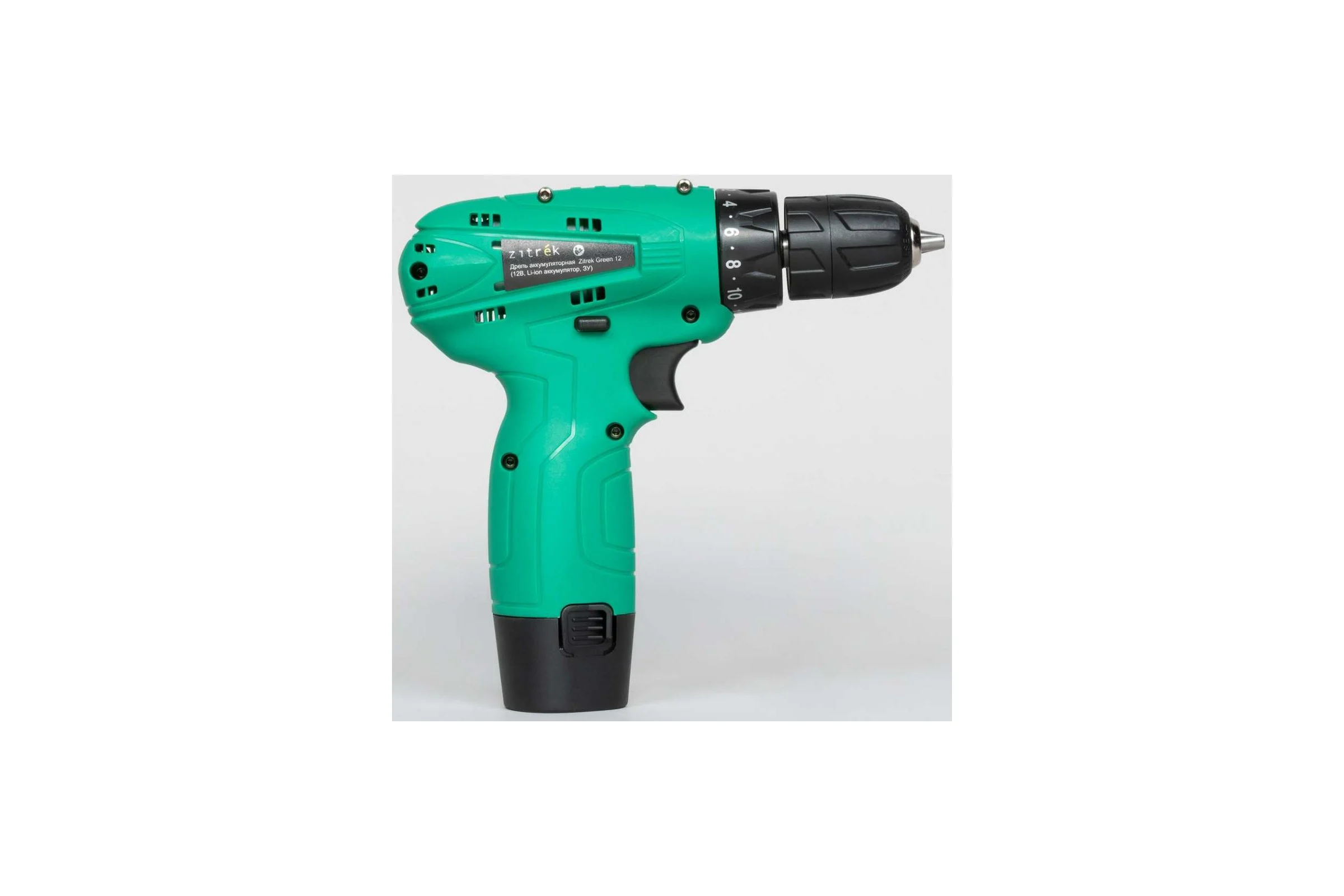 Аккумуляторная дрель Zitrek Green 12 (12В, Li-ion аккумулятор 1шт, ЗУ, бита) 063-4071