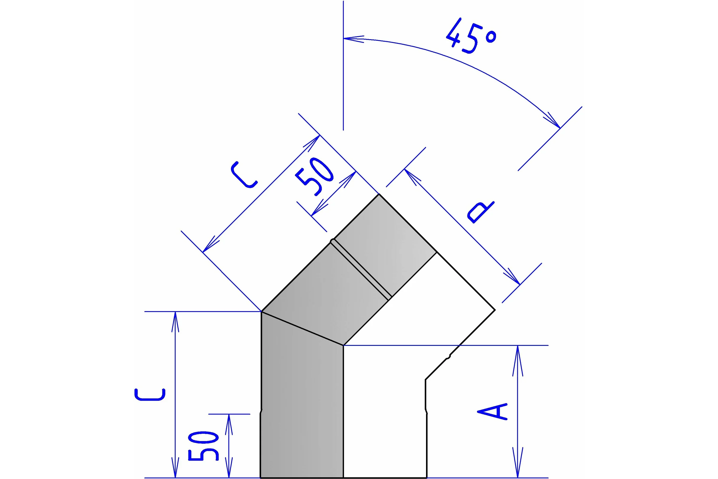 Отвод ФЕНИКС Дымоходы 1ОТ 45 150, 430 1.0 000057221