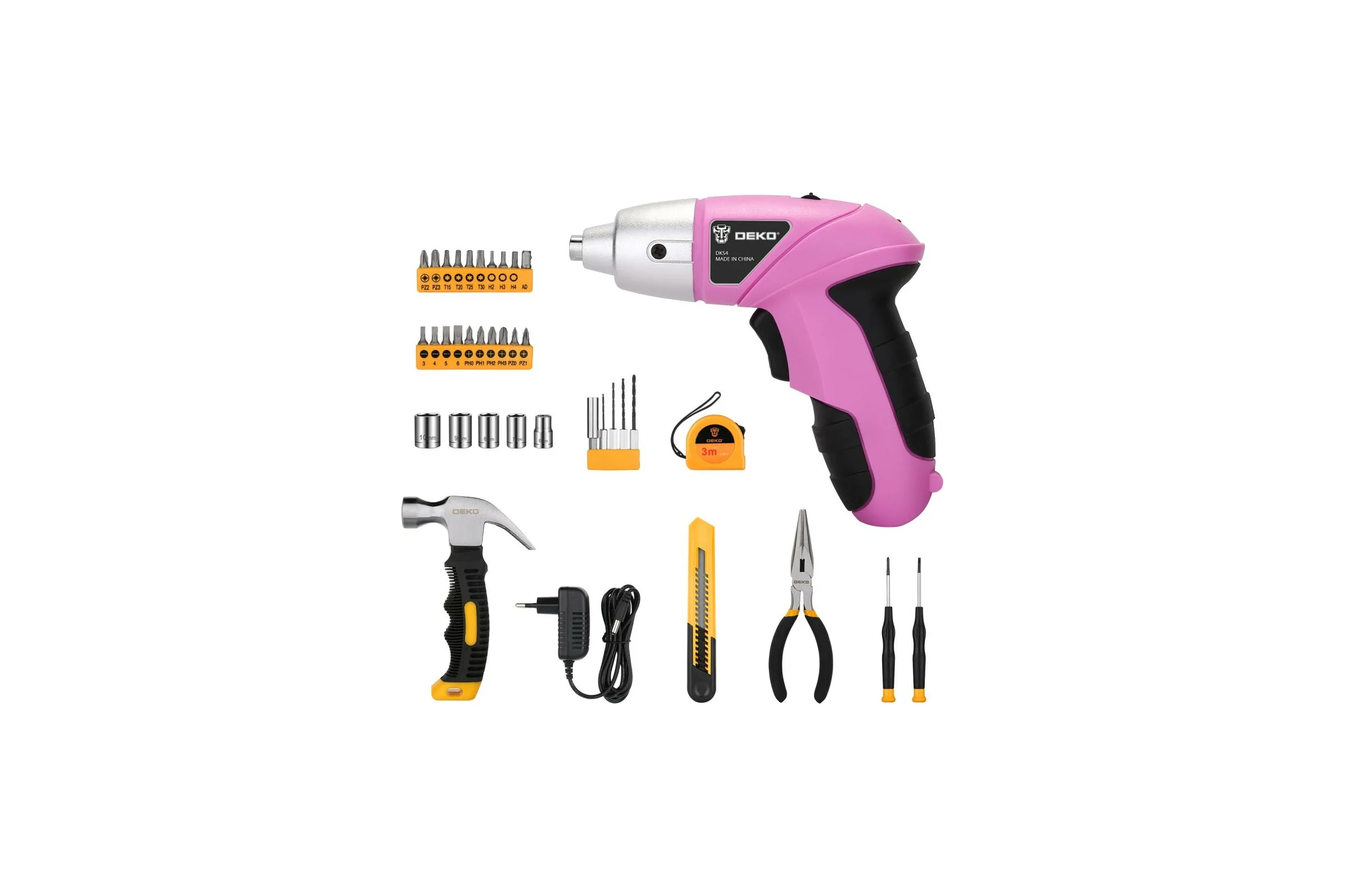 Аккумуляторная отвертка DEKO DKS4 и набор 36 Tools Kit 063-4109