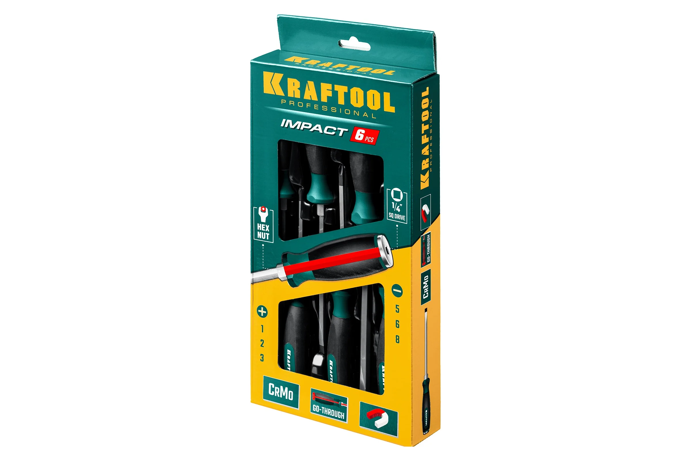 Набор ударных отверток KRAFTOOL Impact 6 предм. 25025