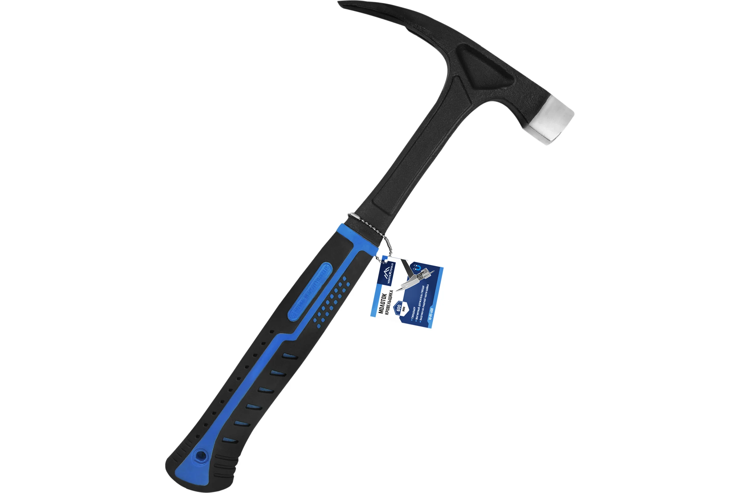 Молоток кровельщика vertextools 600гр, магнитный боек (1/ 12/ 24) 10-85-600