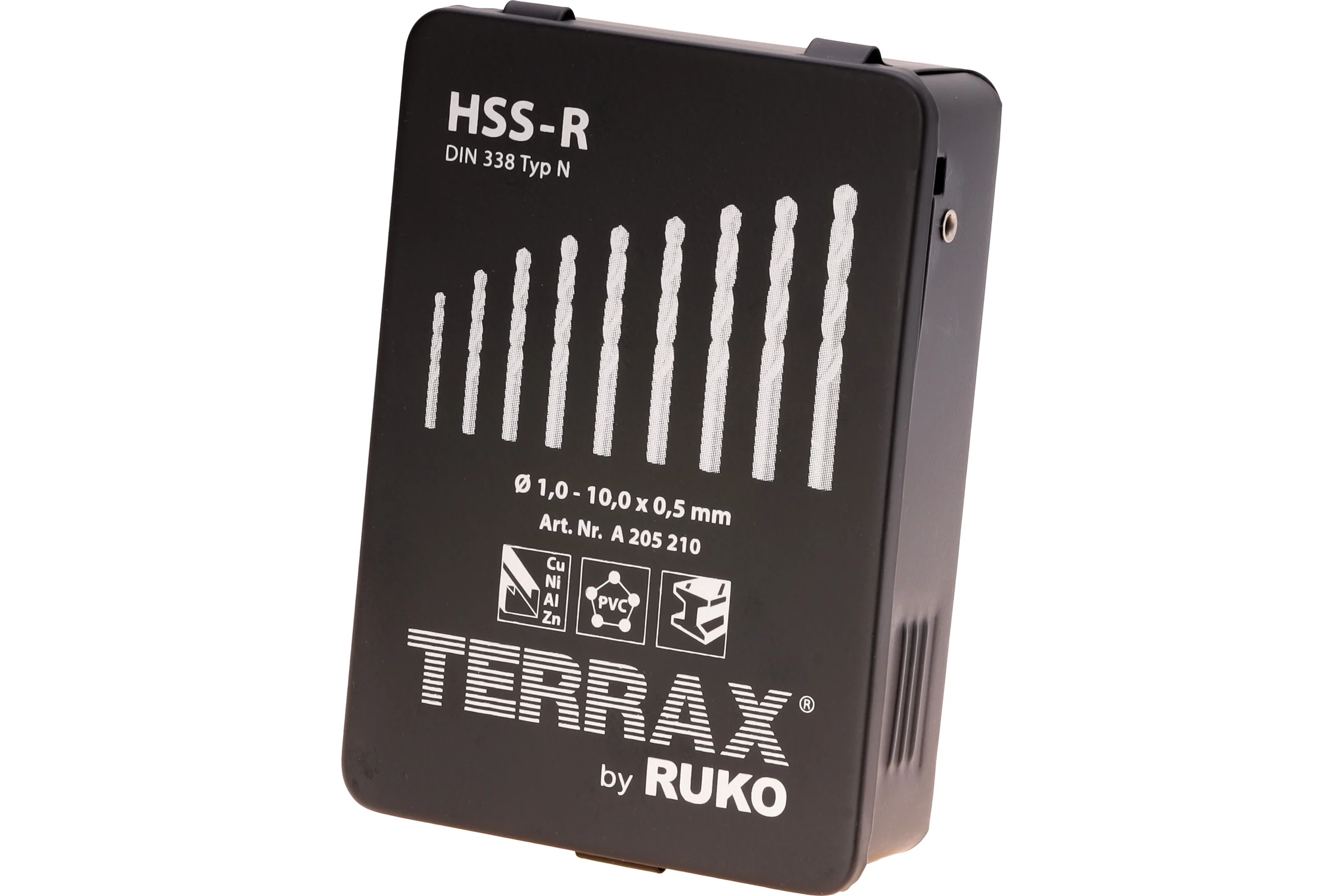 Набор сверл по металлу (19 шт; 1-10 мм; HSS-R) Terrax by RUKO A205210