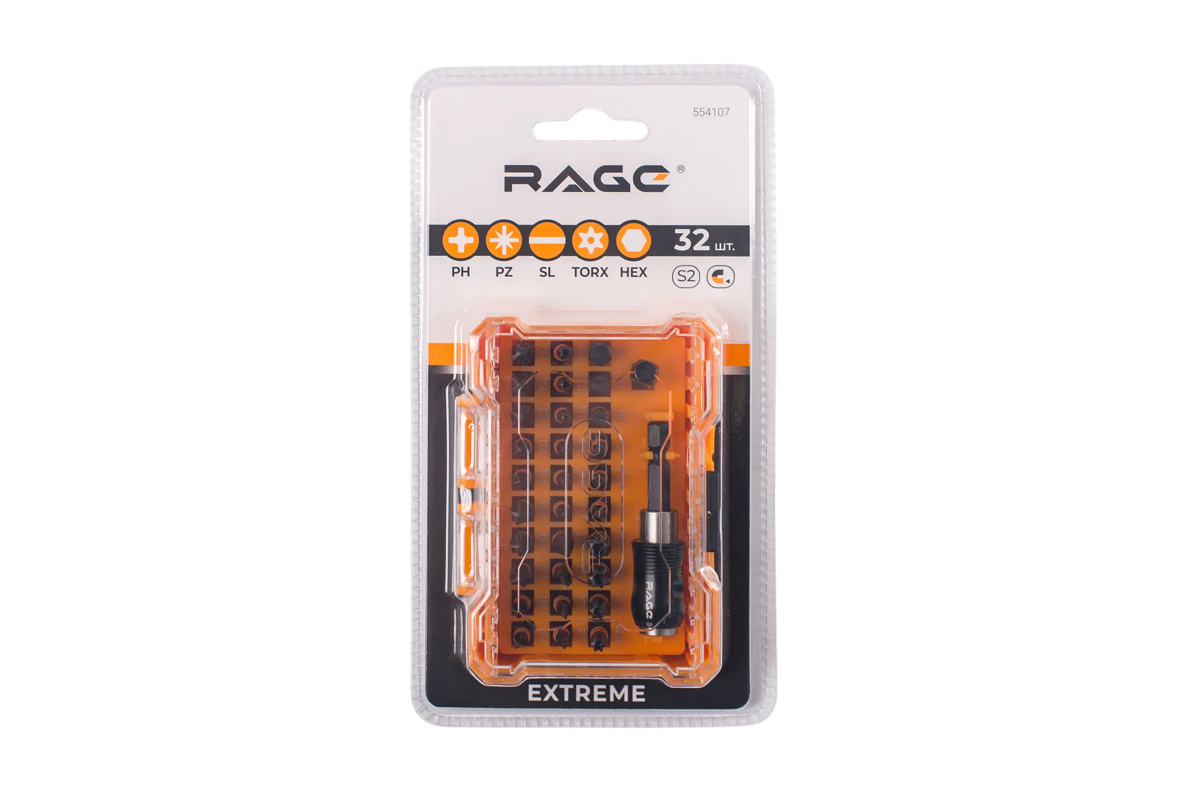 Набор бит с держаталем RAGE 32 шт. 554107