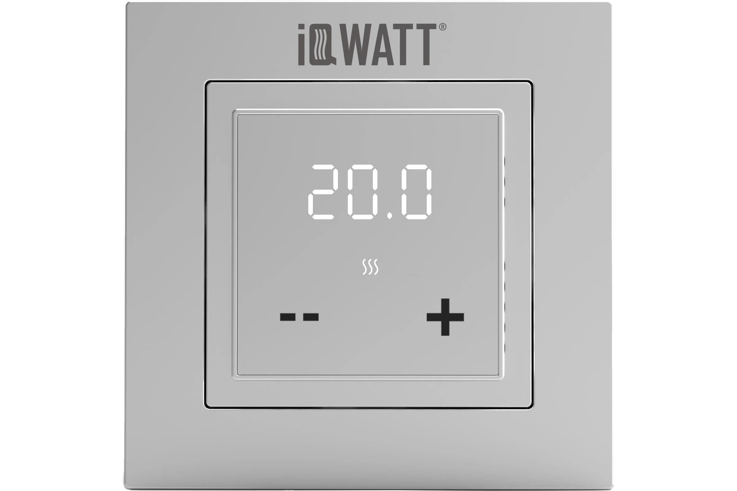 Терморегулятор для теплого пола с сенсорными кнопками IQWATT не программируемый IQ THERMOSTAT D, серебристый металлик 400427