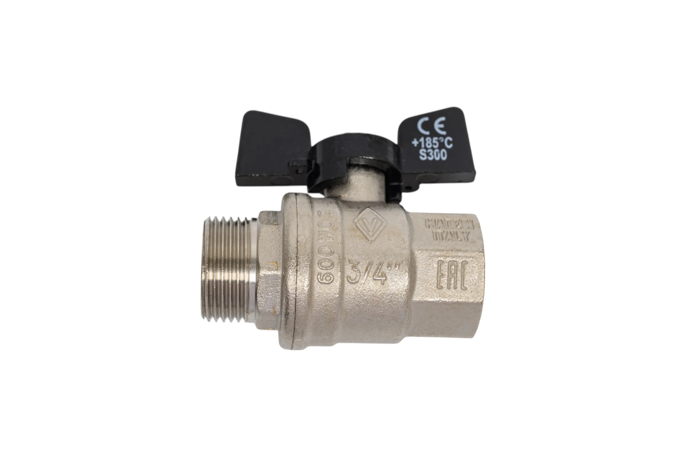 Кран Bugatti OREGON серия 307 НВ 3/4", бабочка, полный проход 03070065
