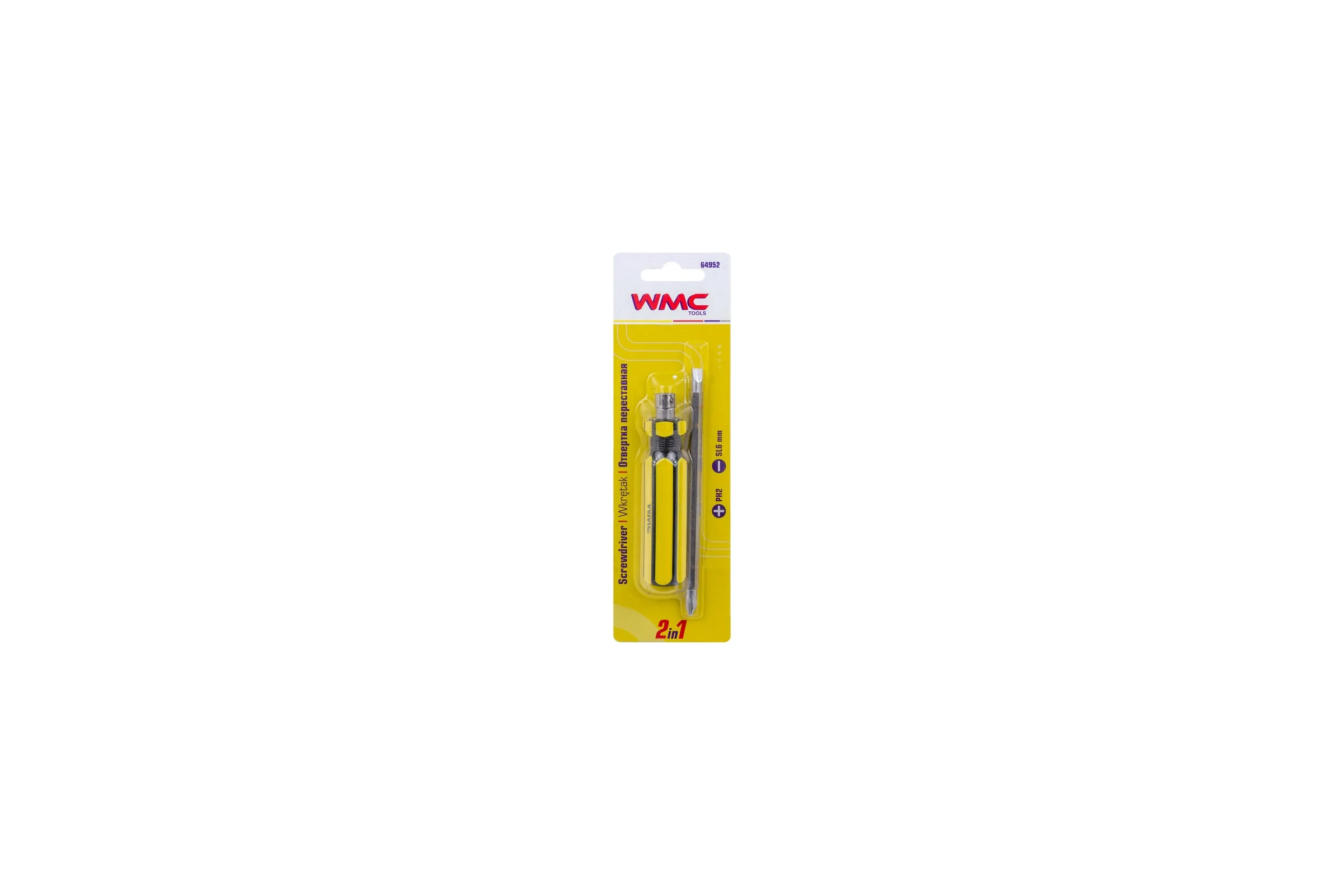 Отвертка переставная WMC TOOLS 2в1 WMC-64952(61016)