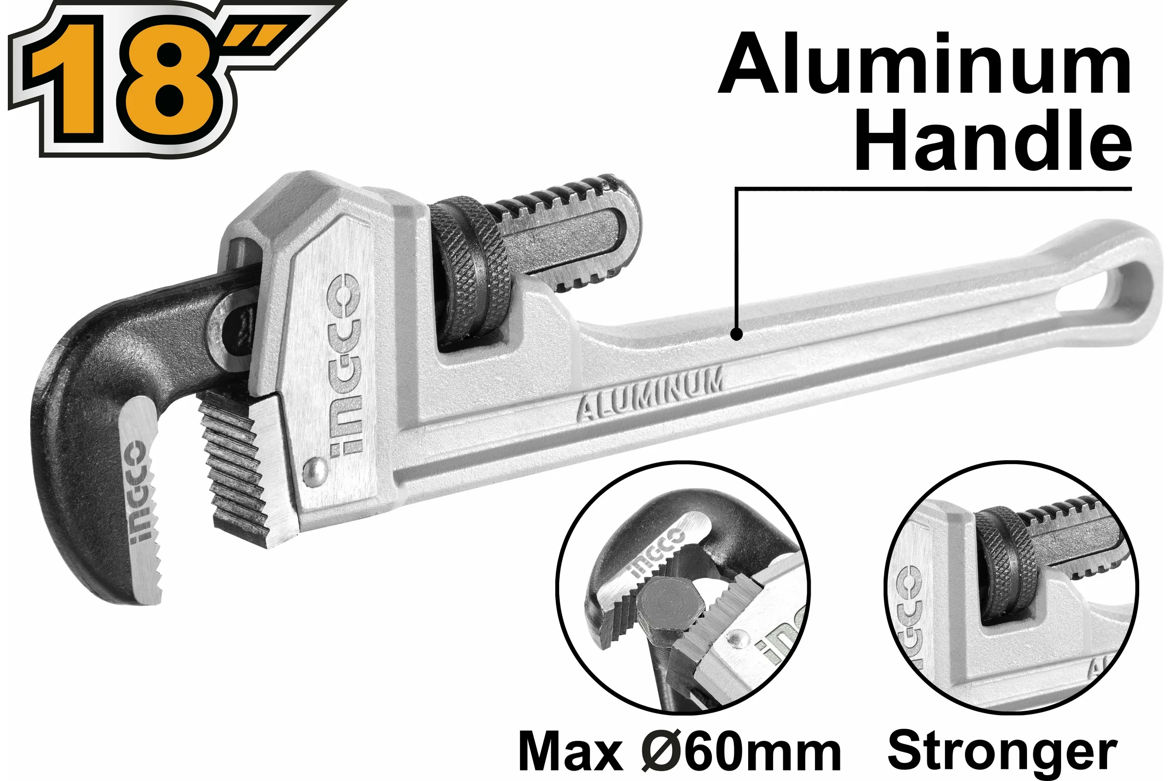 Трубный ключ INGCO 450х60мм HALPW0118