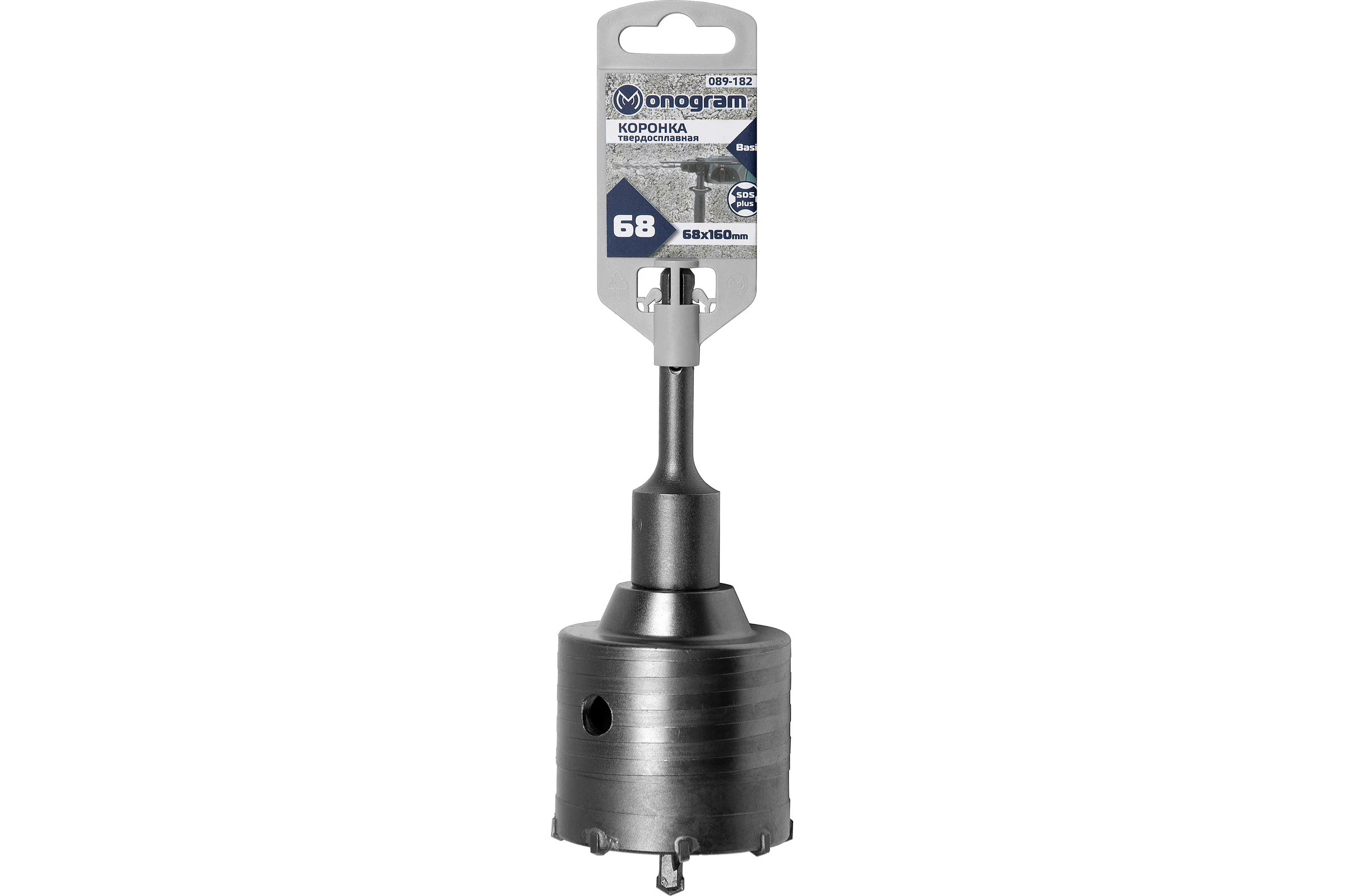 Коронка твердосплавная с адаптером по бетону Basis (68х50х160 мм; SDS-plus) Monogram 089-182