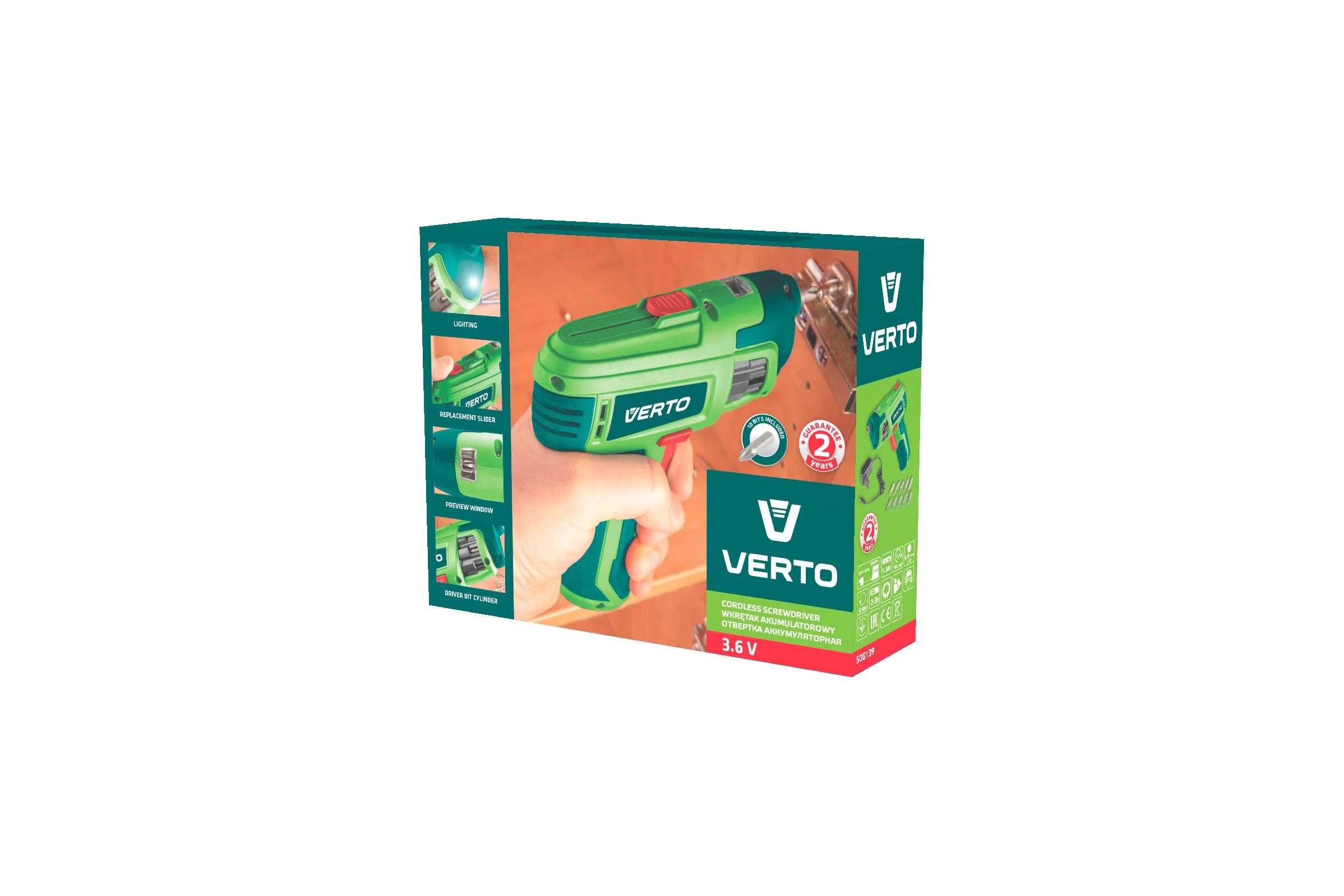 Аккумуляторный шуруповерт VERTO 50G139
