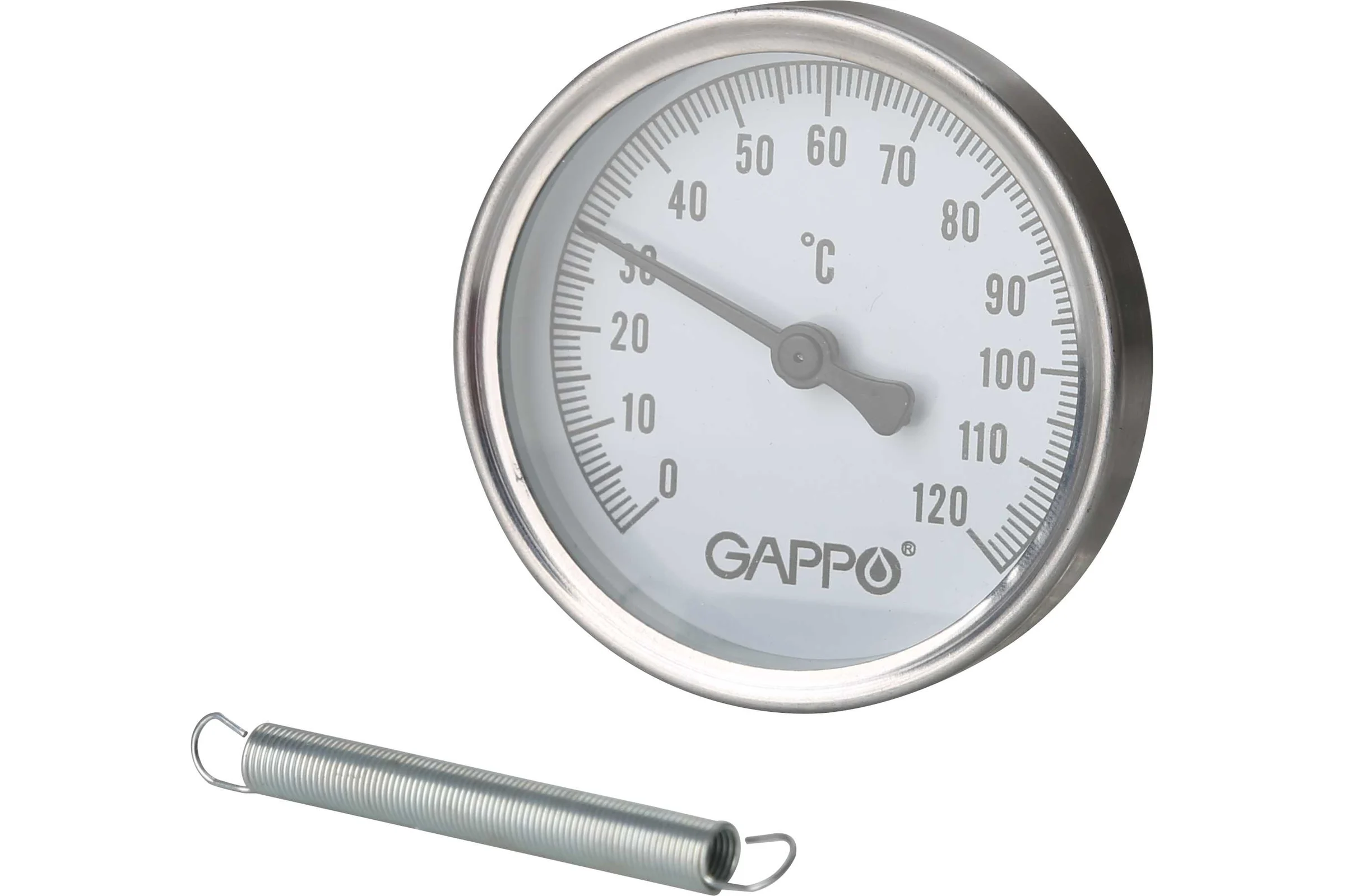 Термометр биметаллический накладной Gappo с пружиной 1/2" x 0-120℃ G1475