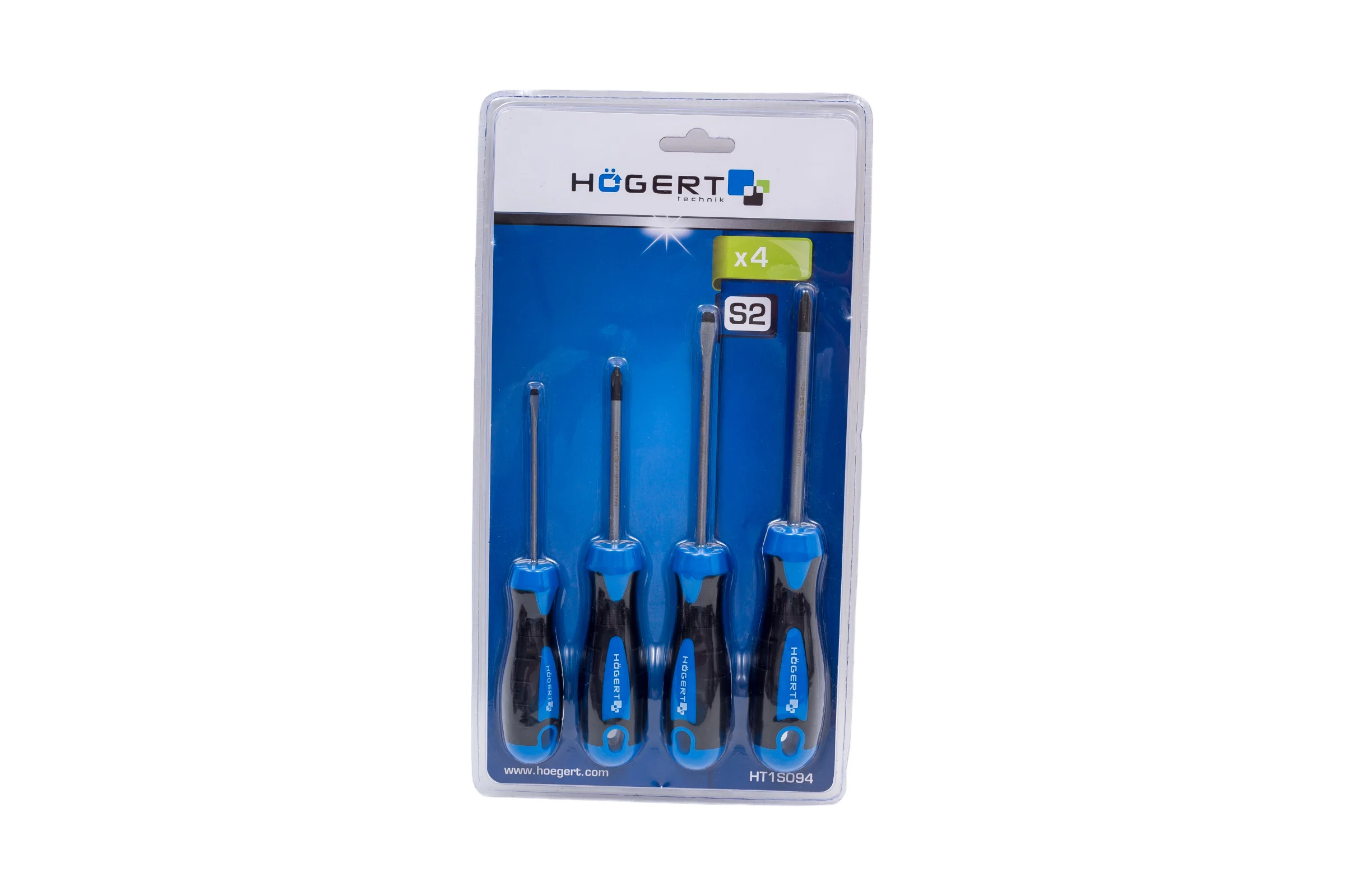 Набор отверток HOEGERT TECHNIK 4 шт, сталь S2 HT1S094
