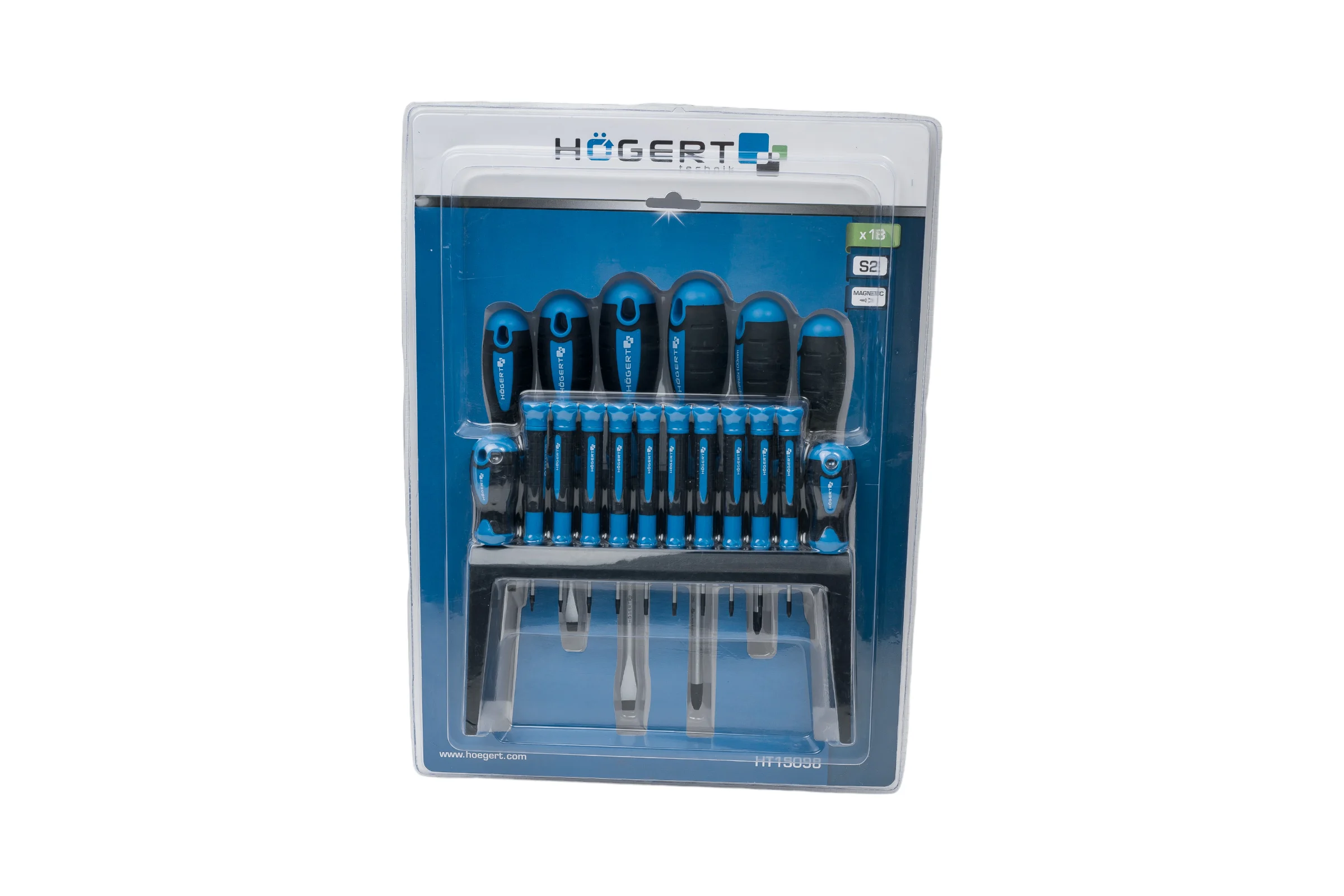 Набор отверток HOEGERT TECHNIK 18 шт, сталь S2 HT1S098