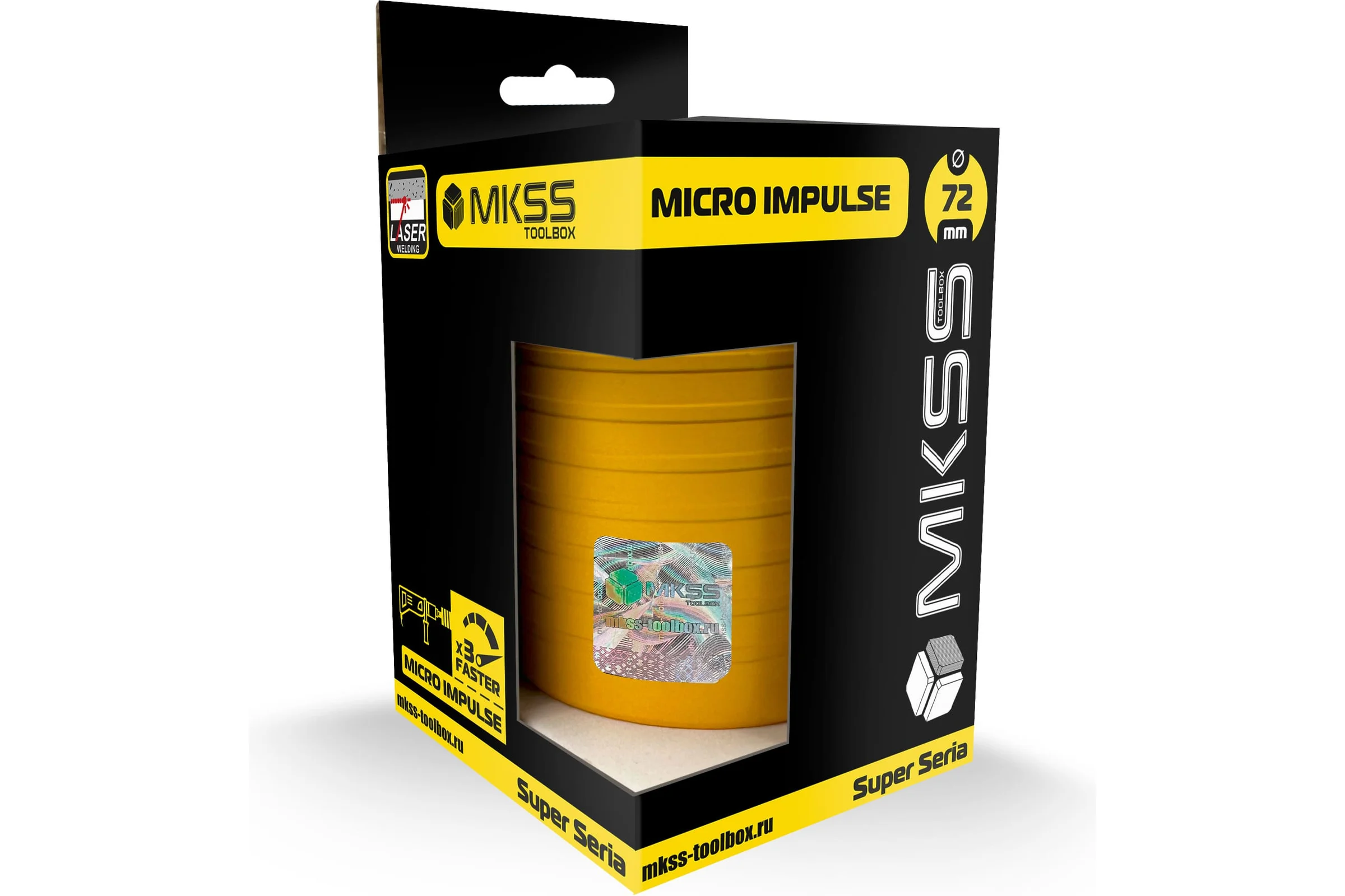 Коронка алмазная по арм. бетону MKSS Toolbox SS2001 Micro Impulse микроудар 72x6TxM16/HEX под пылеудалитель SS20010072