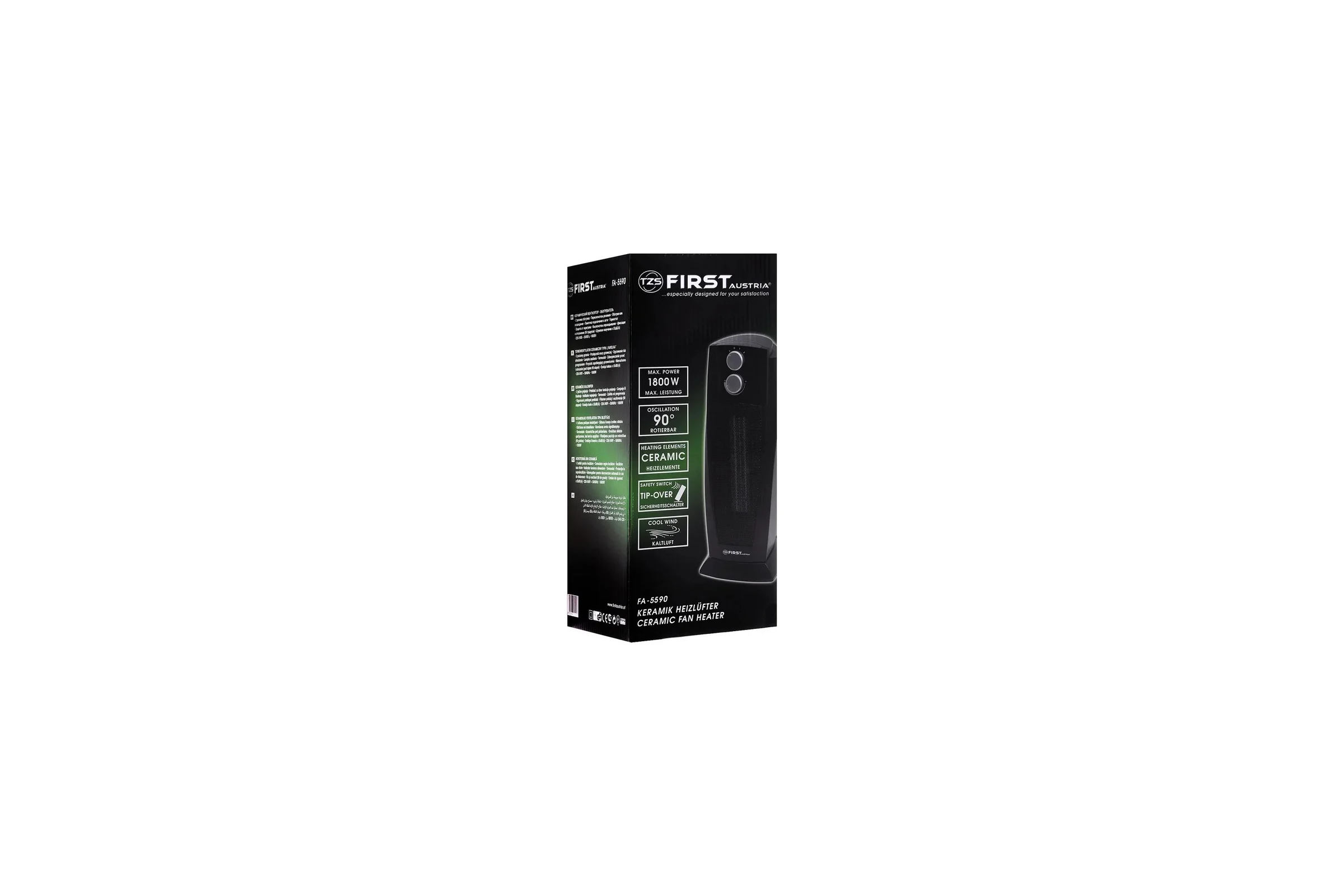 Тепловентилятор FIRST 5590 керамика (Башня) Black FA-5590 Black