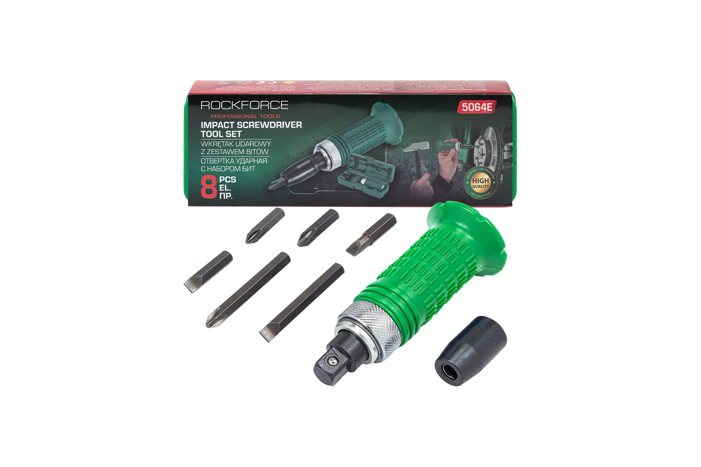 Отвертка ударная с набором бит Rockforce 8 предметов RF-5064E(60951)