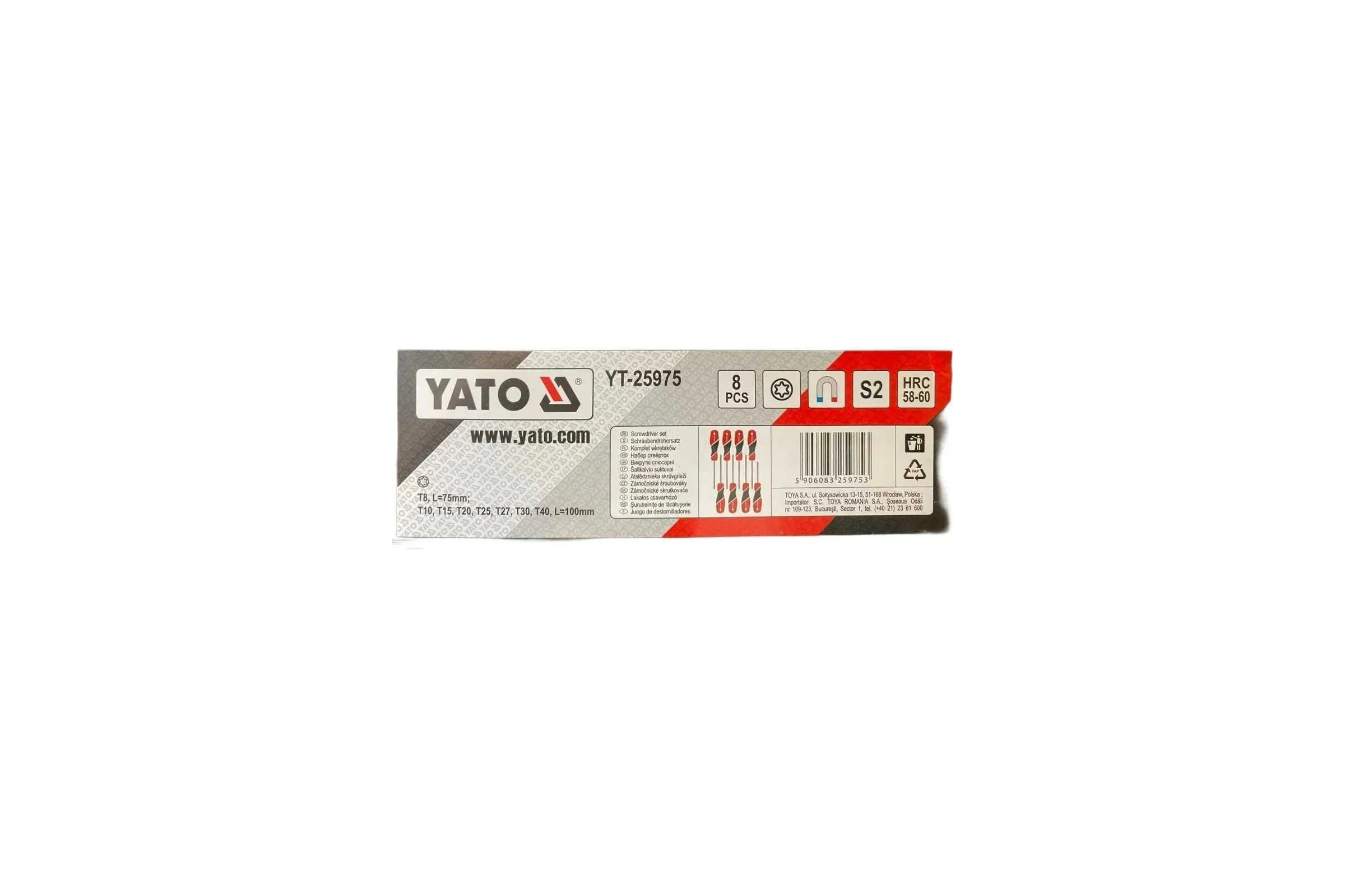 Набор отверток YATO Torx, 8 шт. YT-25975 361325975 092 1