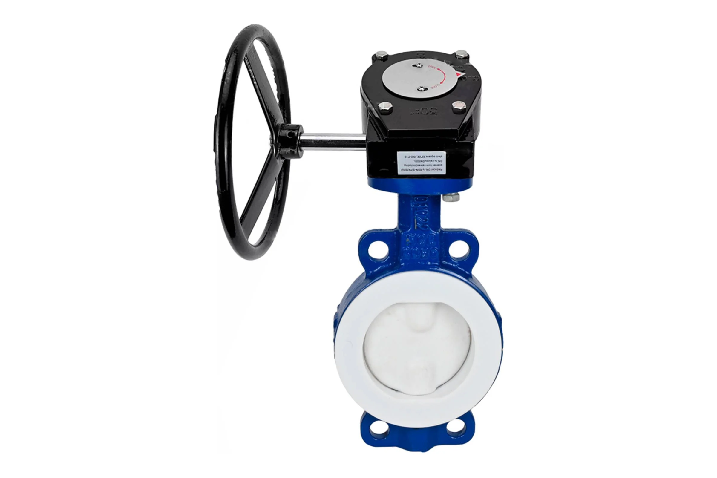 Затвор DN.ru дисковый WCB-WCB-PTFE-PTFE-Fb-R Ду250 Ру16 футерованный с редуктором RDN-5 D050-59302