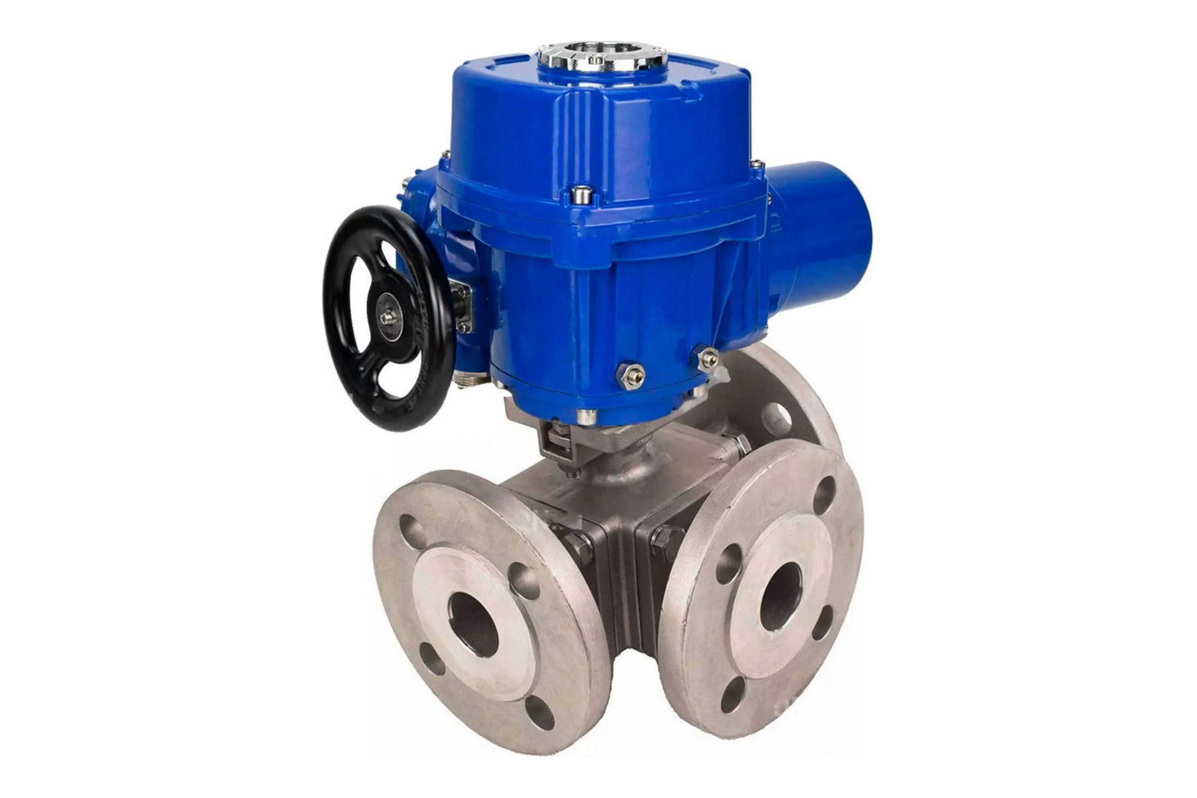 Шаровой кран DN.ru 316-316-PTFE L-тип Ду100 Ру16 3-ходовой, электропривод QT-W(M)-020-380 D160-59422