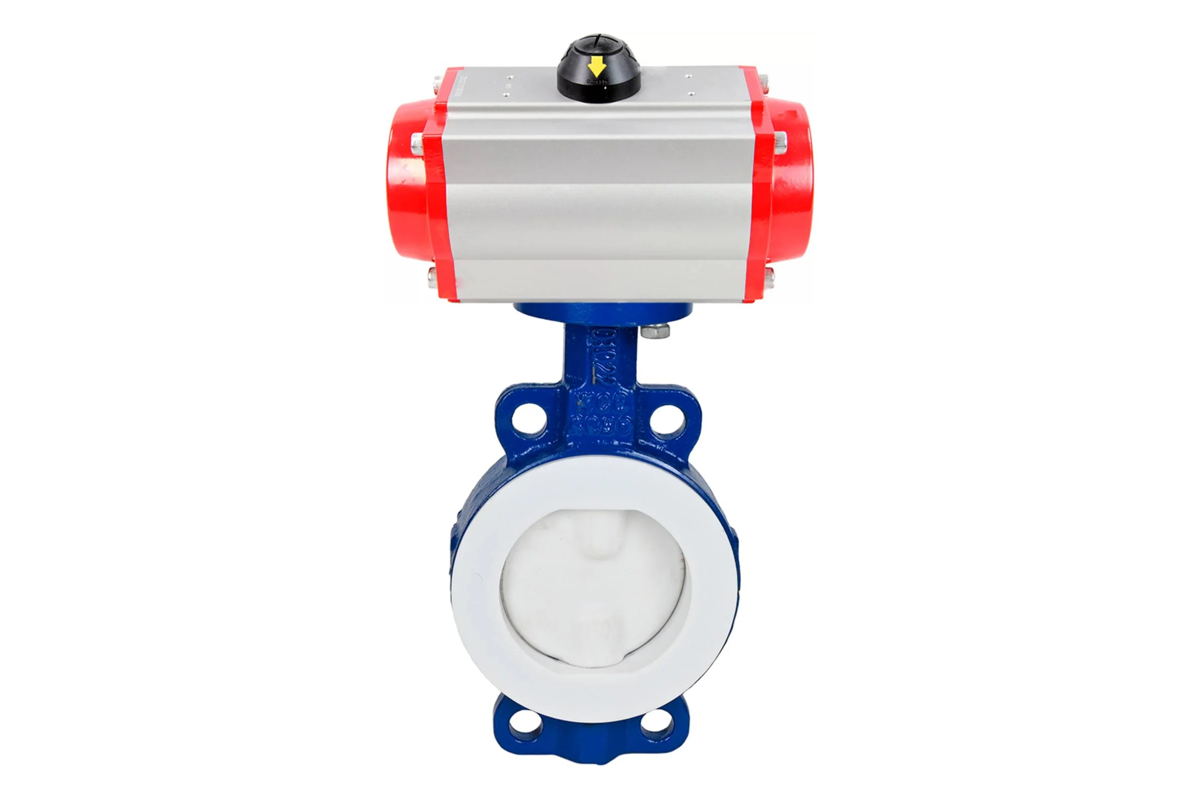 Затвор DN.ru WCB-WCB-PTFE-PTFE-Fb-R Ду250 Ру16 футерованный с пневмоприводом D050-59402