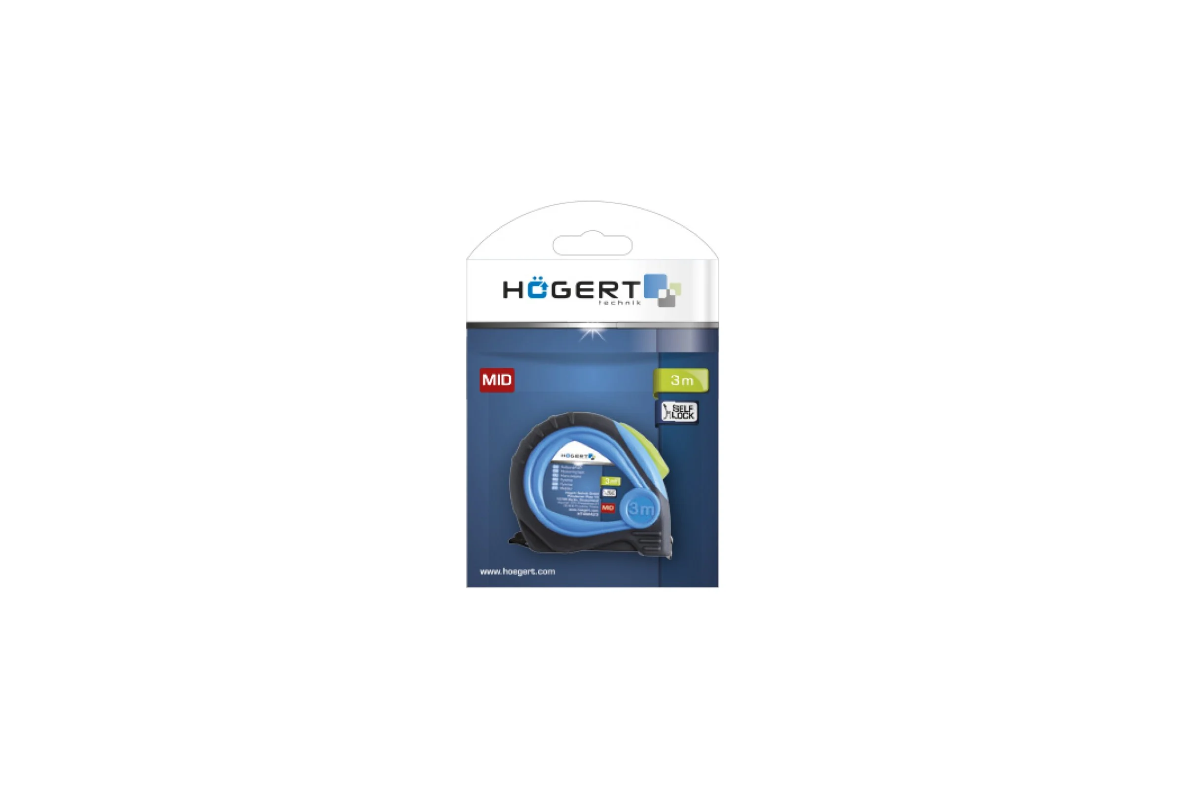 Рулетка HOEGERT TECHNIK 3 м, MID, PTFE HT4M423