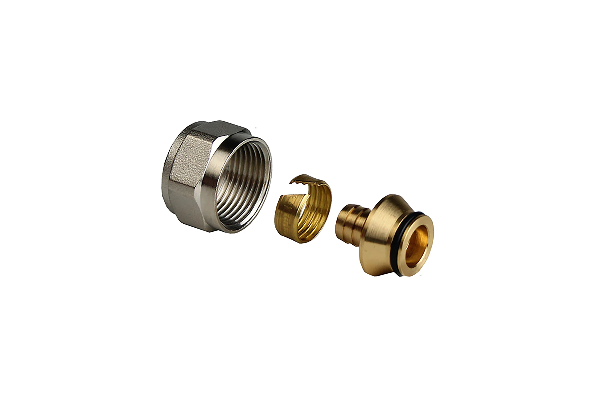 Соединитель конус аксиальный RTP, латунь 16x2,0x1/2", еврослот, желтый, 44735