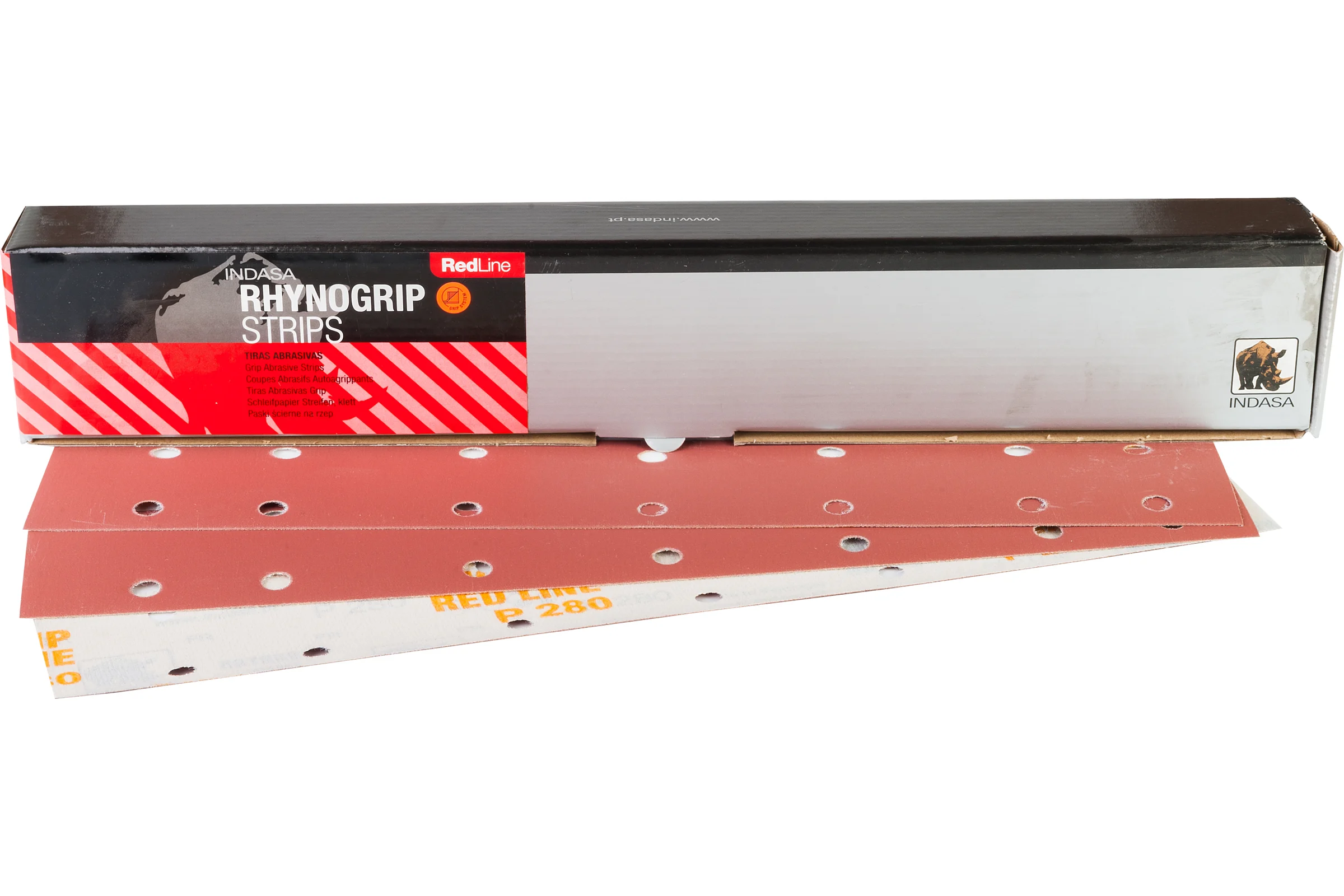 Полоска RHYNOGRIP (50 шт; 70х420 мм; Р280; 14 отверстий) INDASA 00885